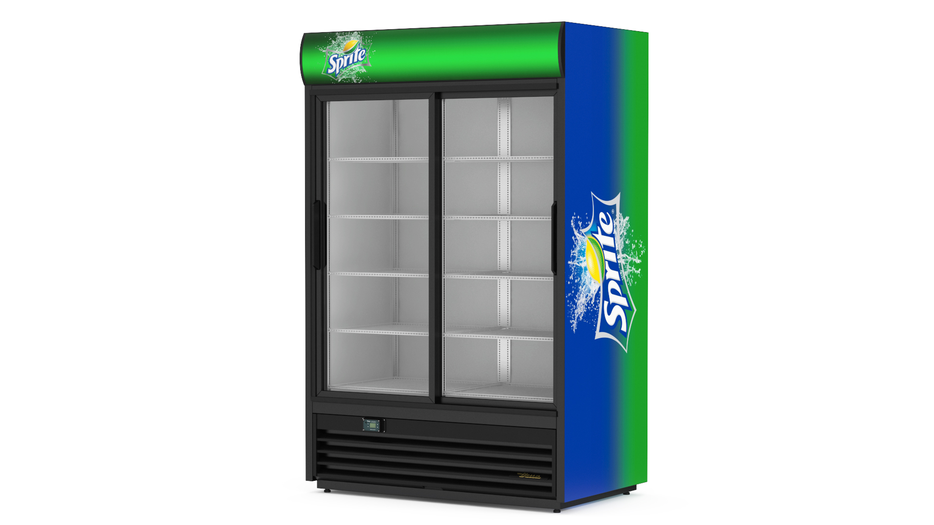 3D 2 Door Commercial Merchandiser Refrigerator model