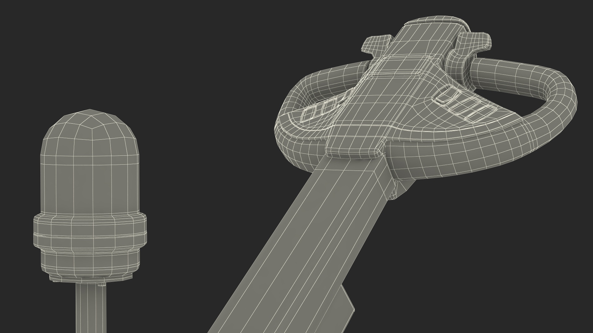 Blue Powered Tug Pusher with Cargo Trolley 3D