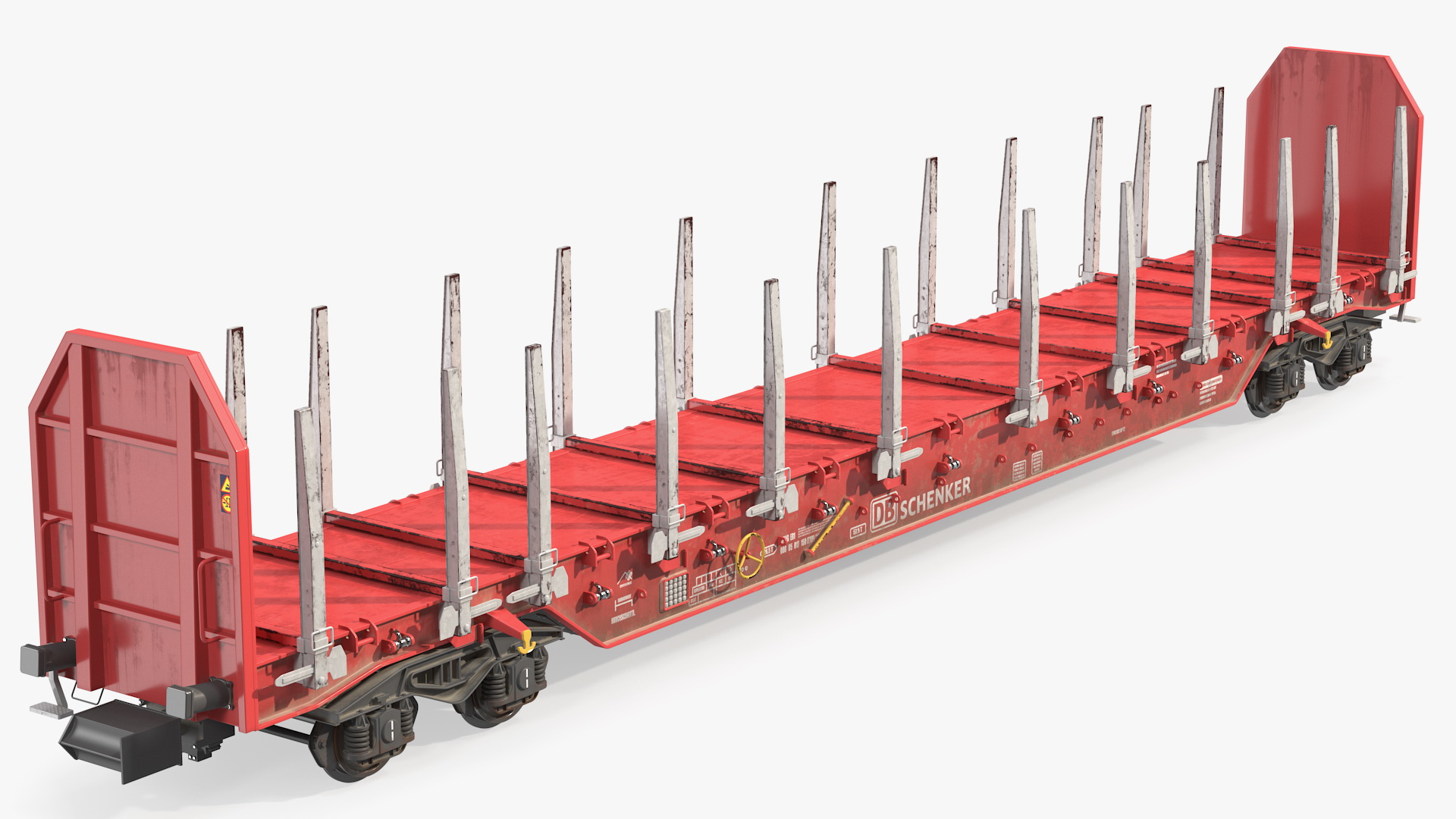 3D Rnoos 644 Stake Wagon Empty Dirty model