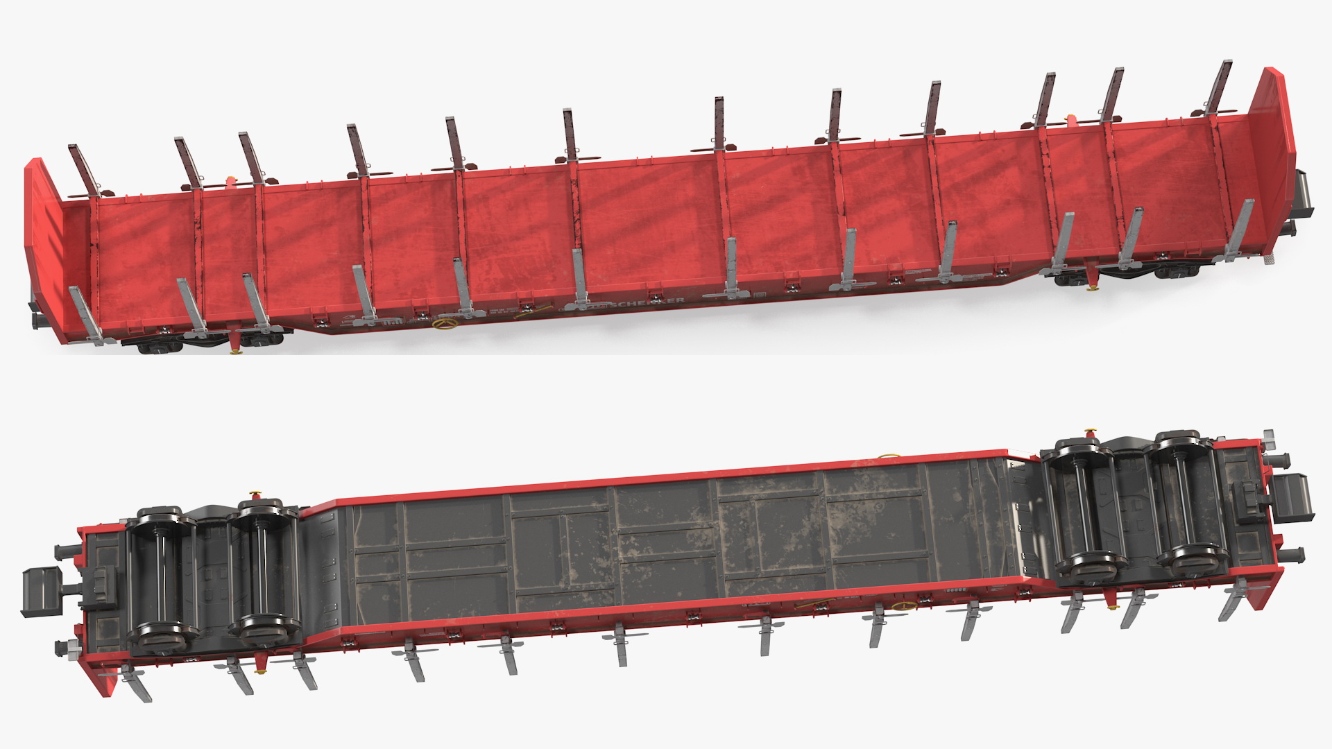 3D Rnoos 644 Stake Wagon Empty Dirty model