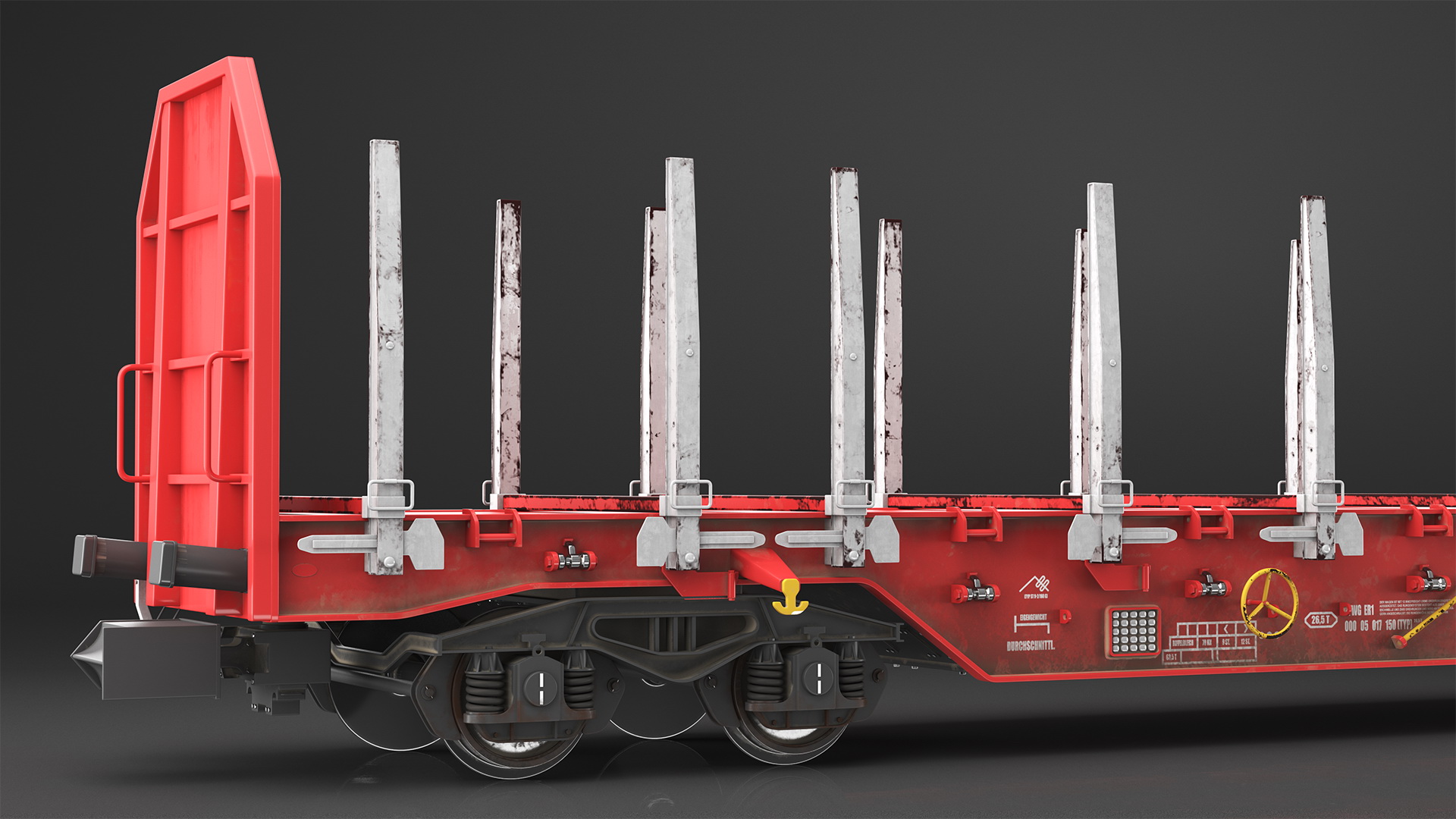 3D Rnoos 644 Stake Wagon Empty Dirty model