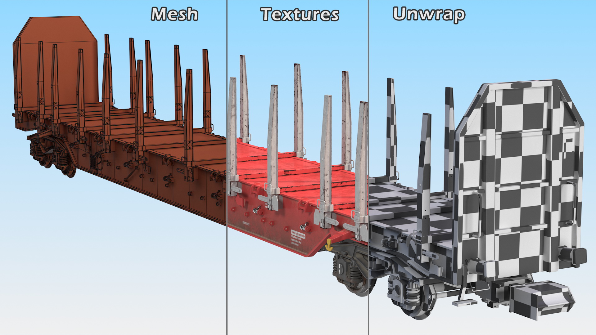 3D Rnoos 644 Stake Wagon Empty Dirty model