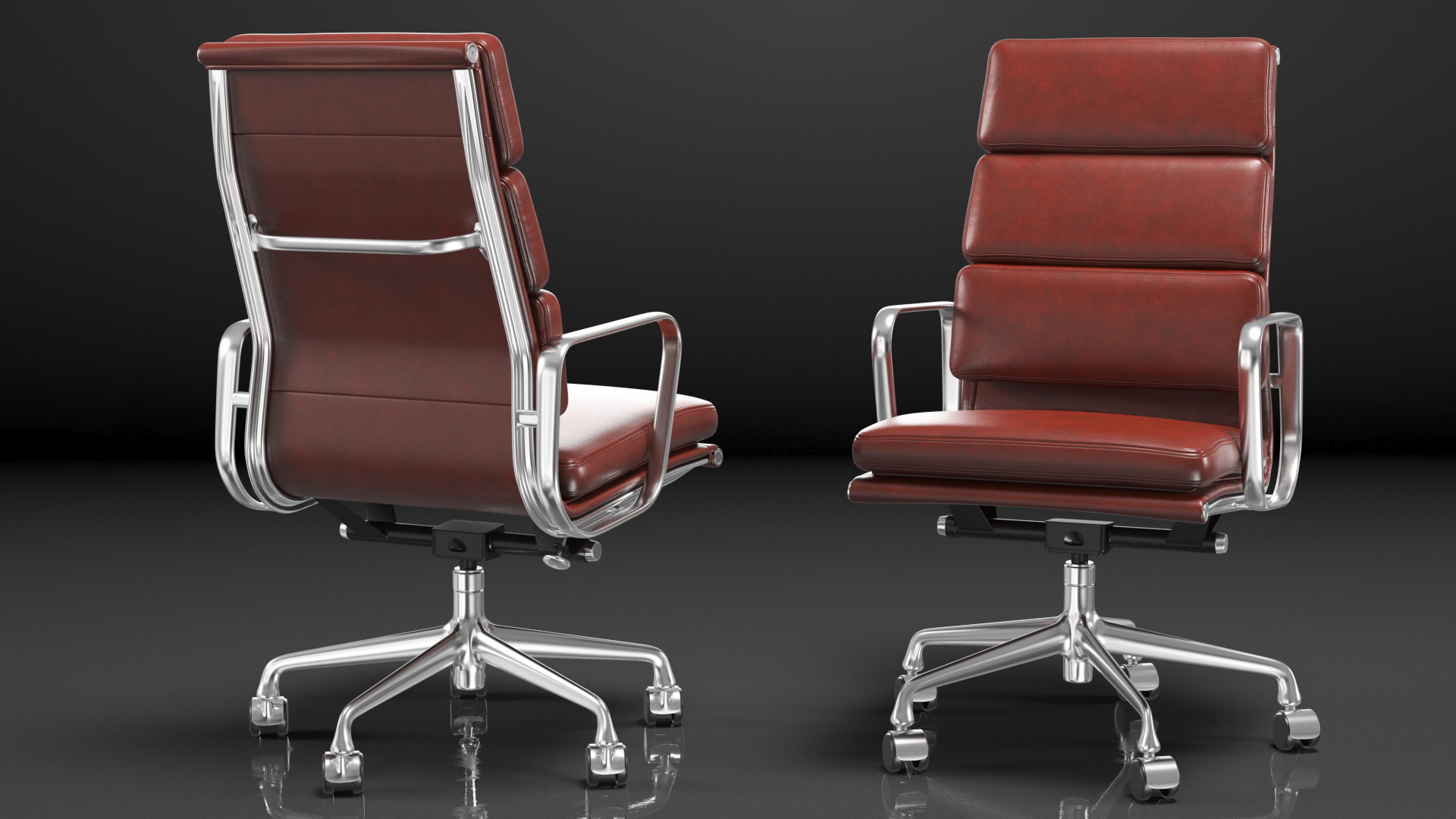 Executive Chair Brown Leather 3D model