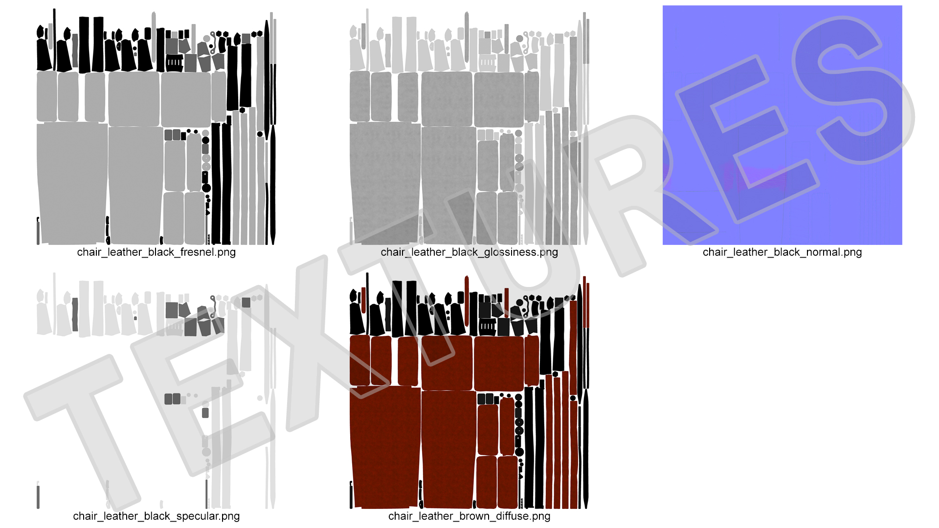 Executive Chair Brown Leather 3D model