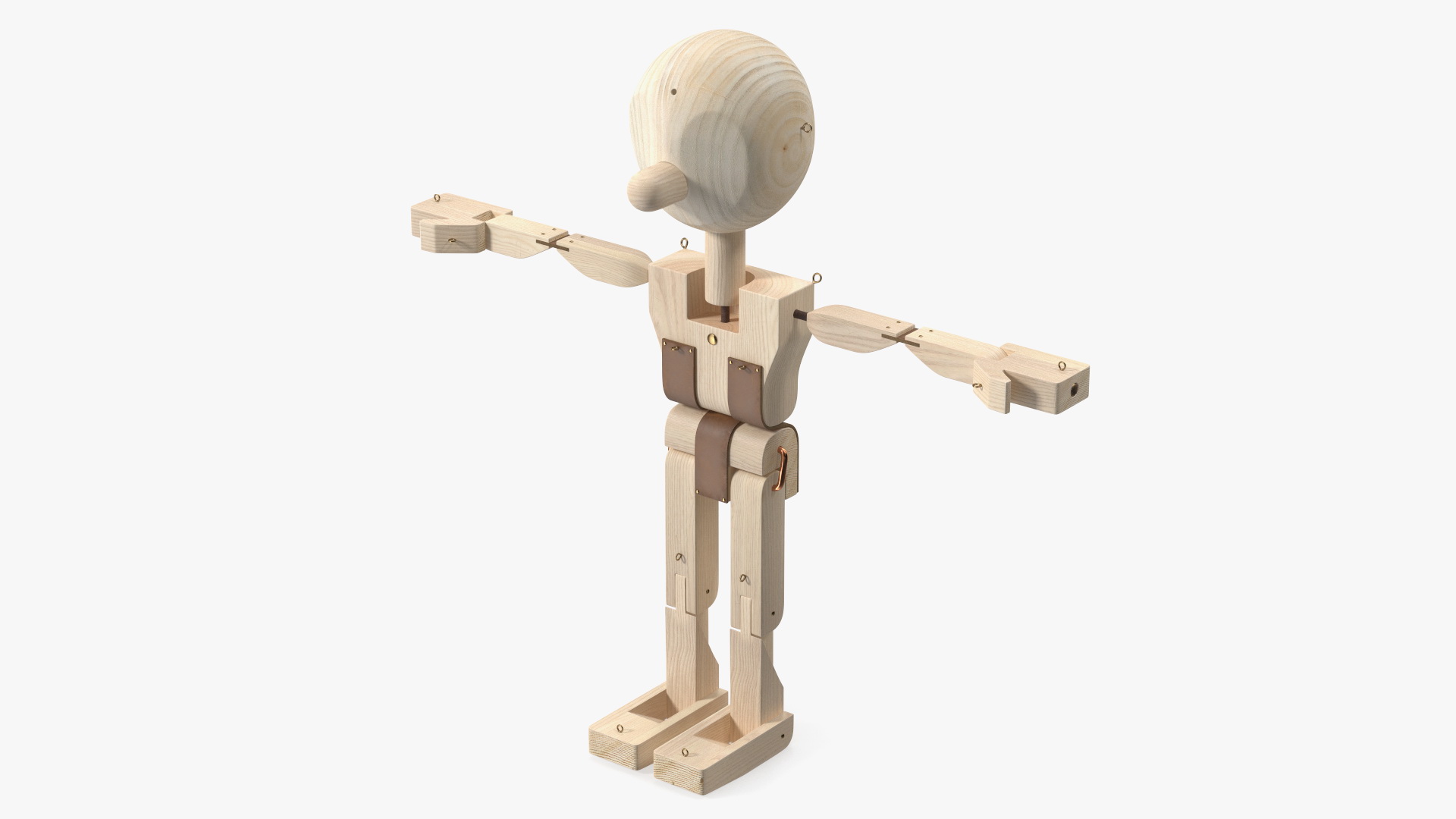 T-Pose Raw Wooden Character 3D