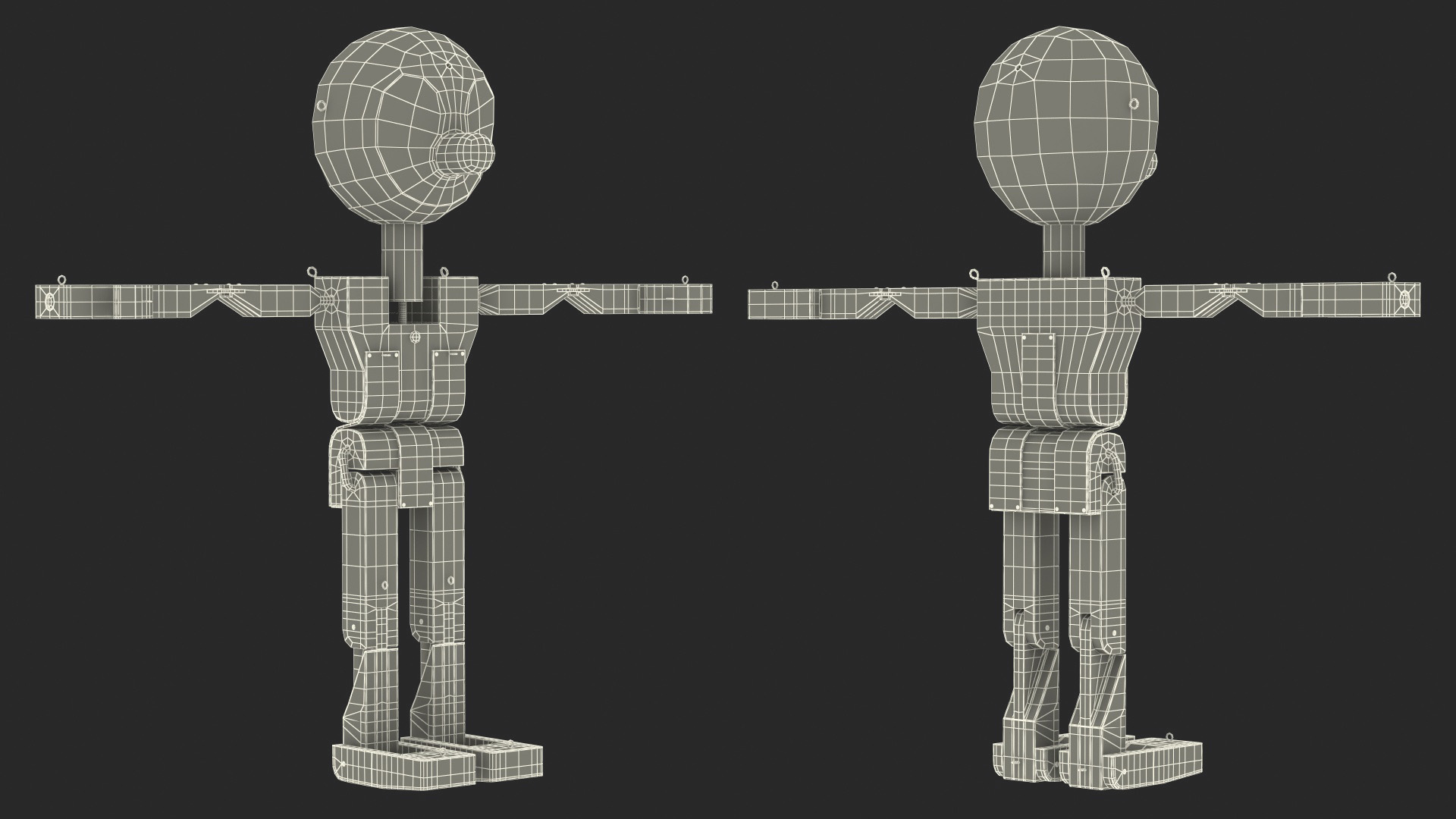 T-Pose Raw Wooden Character 3D