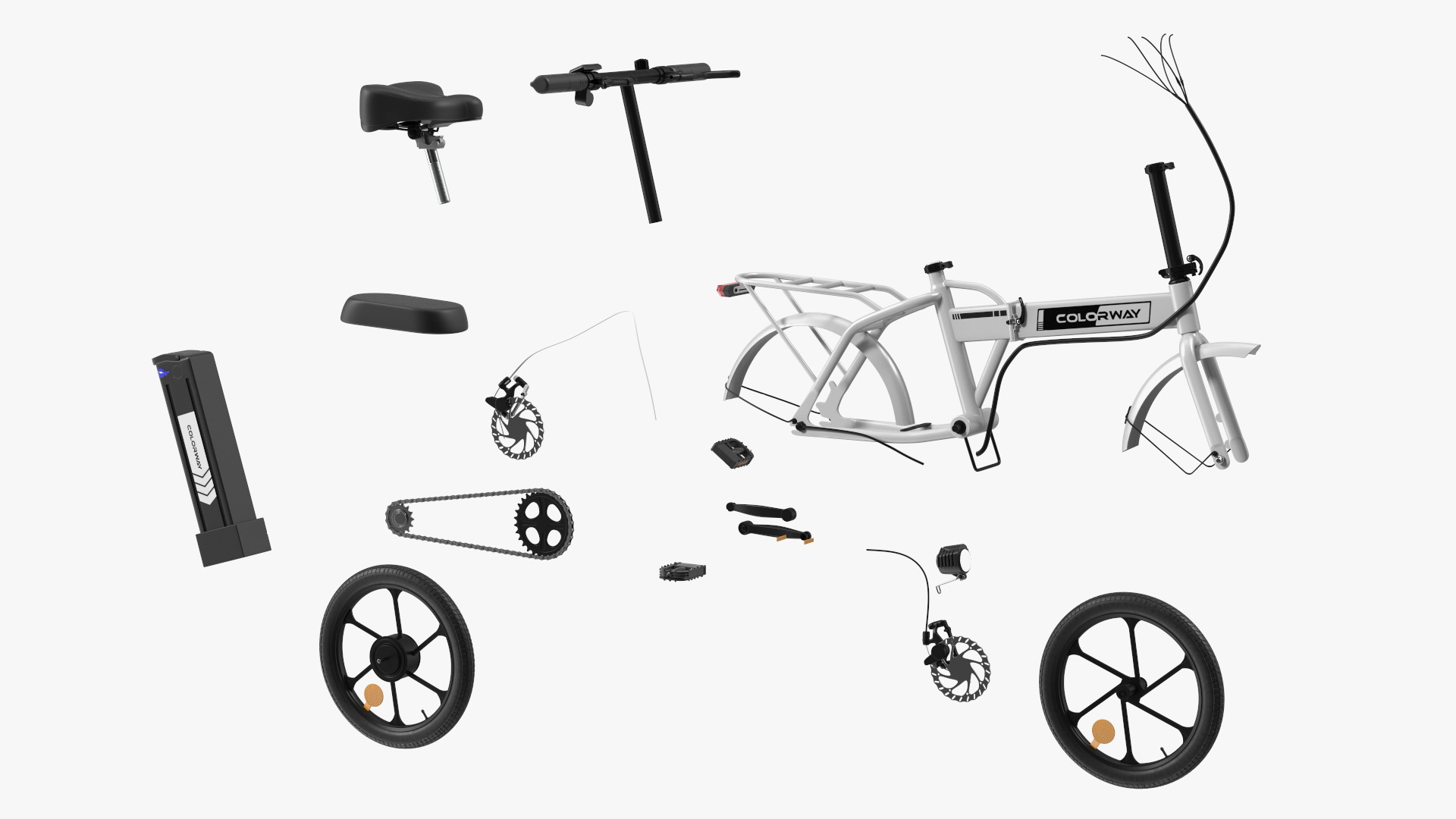 Removable Battery E-Bike Colorway White 3D model