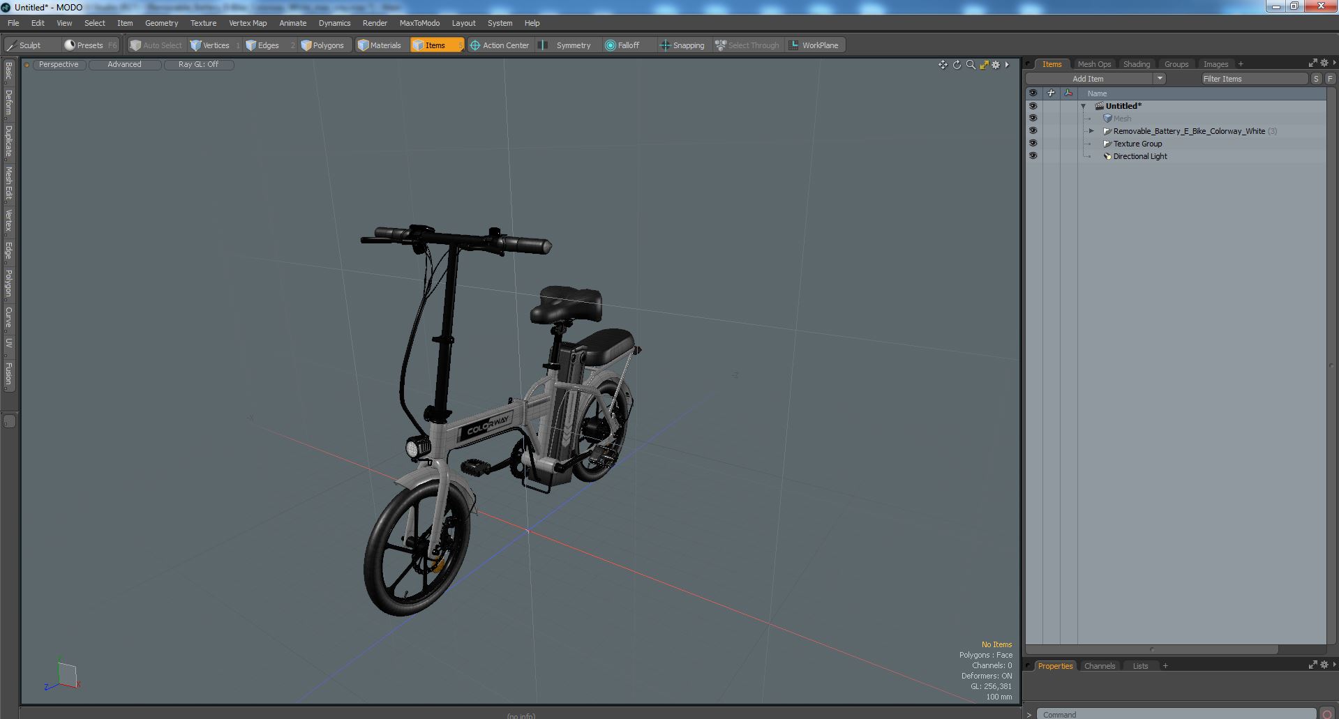 Removable Battery E-Bike Colorway White 3D model