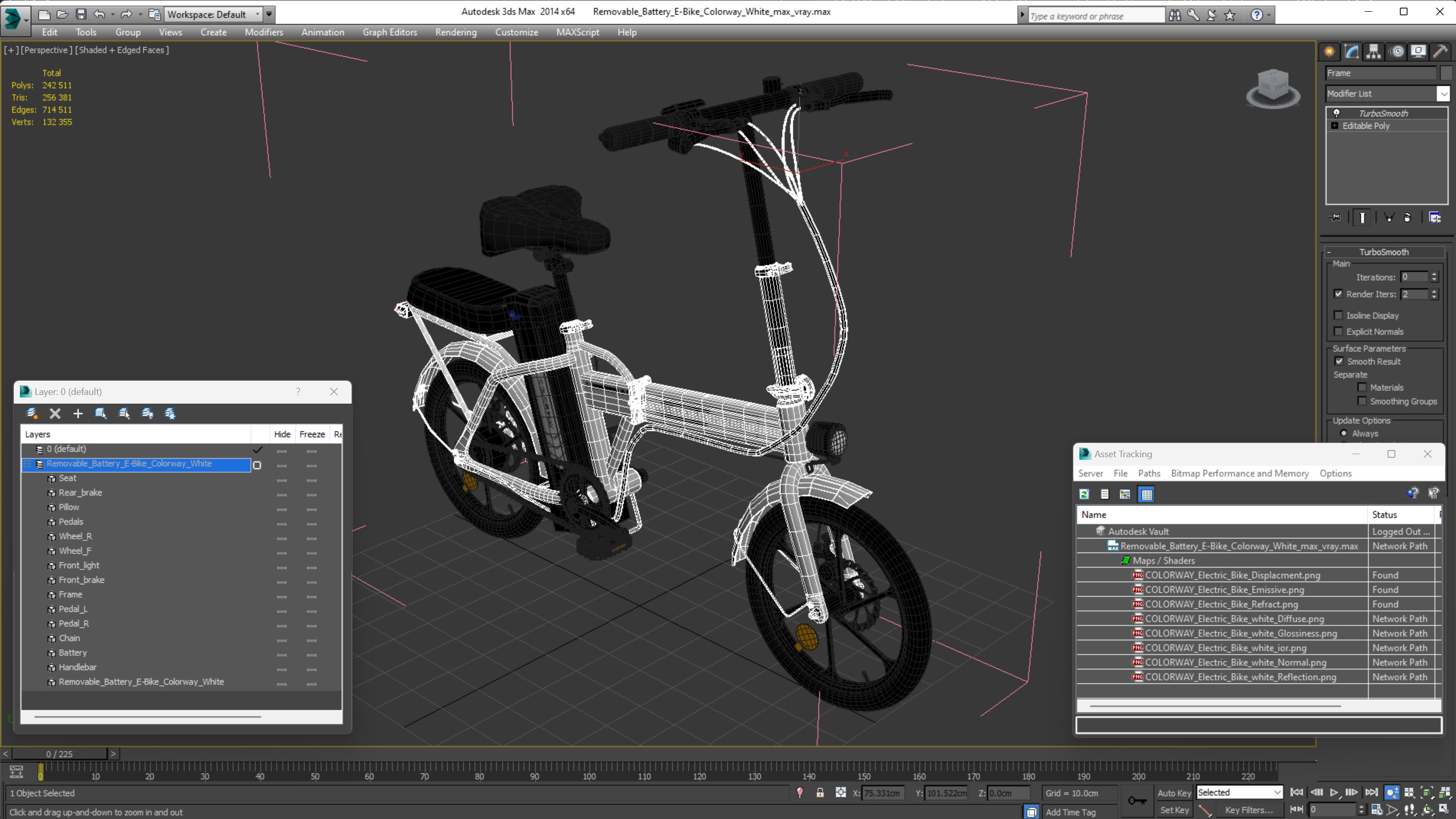 Removable Battery E-Bike Colorway White 3D model