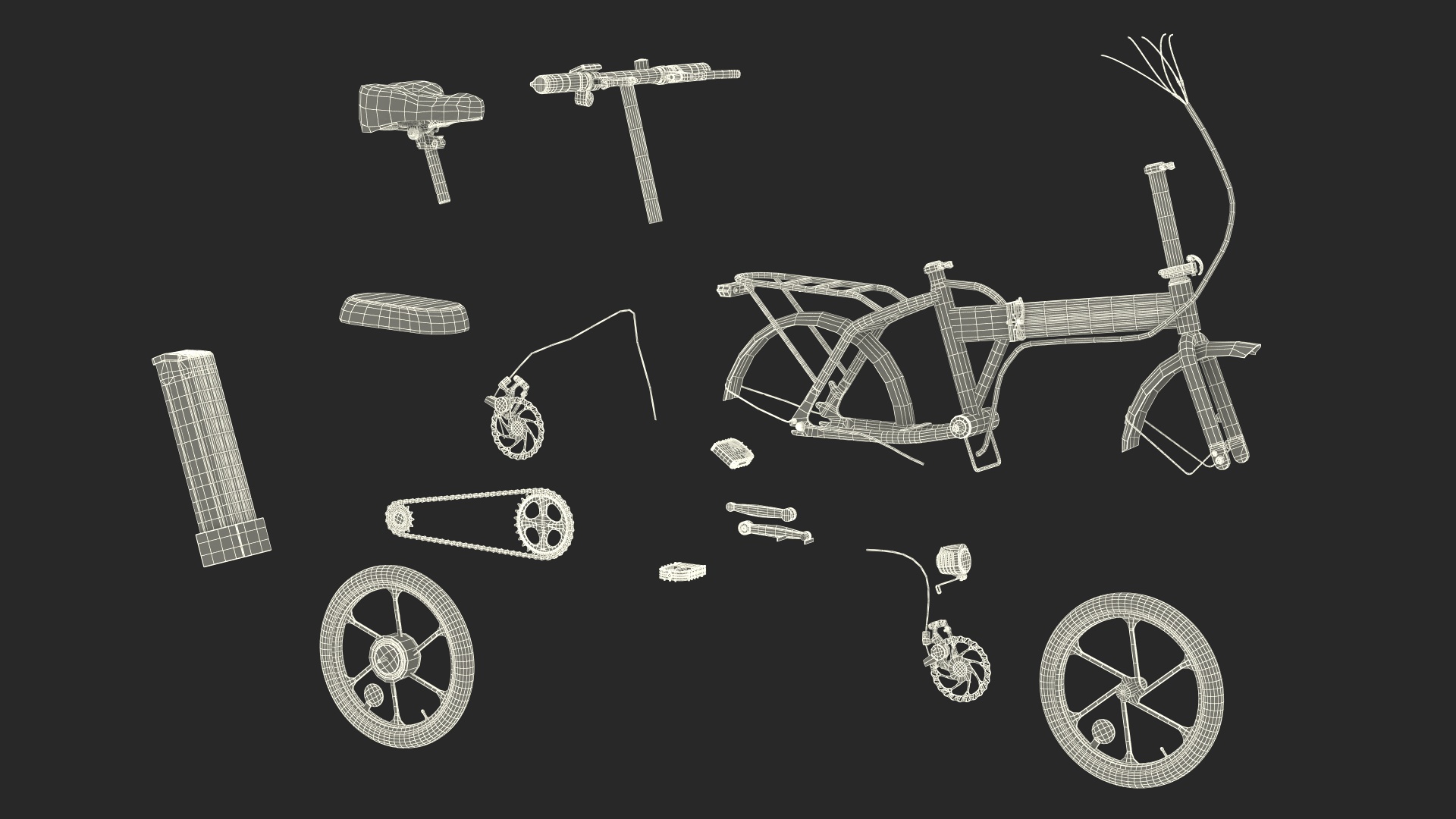 Removable Battery E-Bike Colorway White 3D model