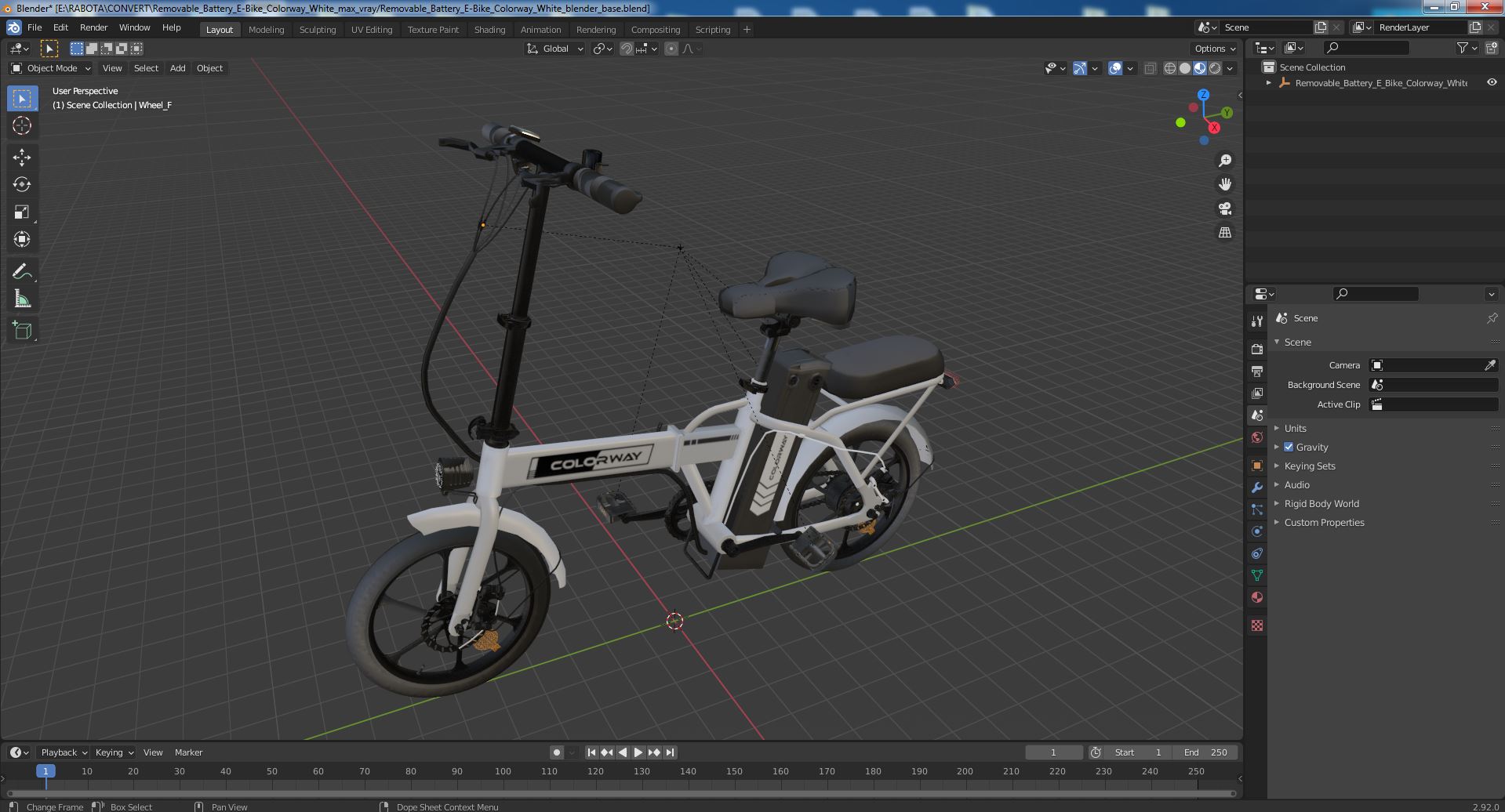 Removable Battery E-Bike Colorway White 3D model