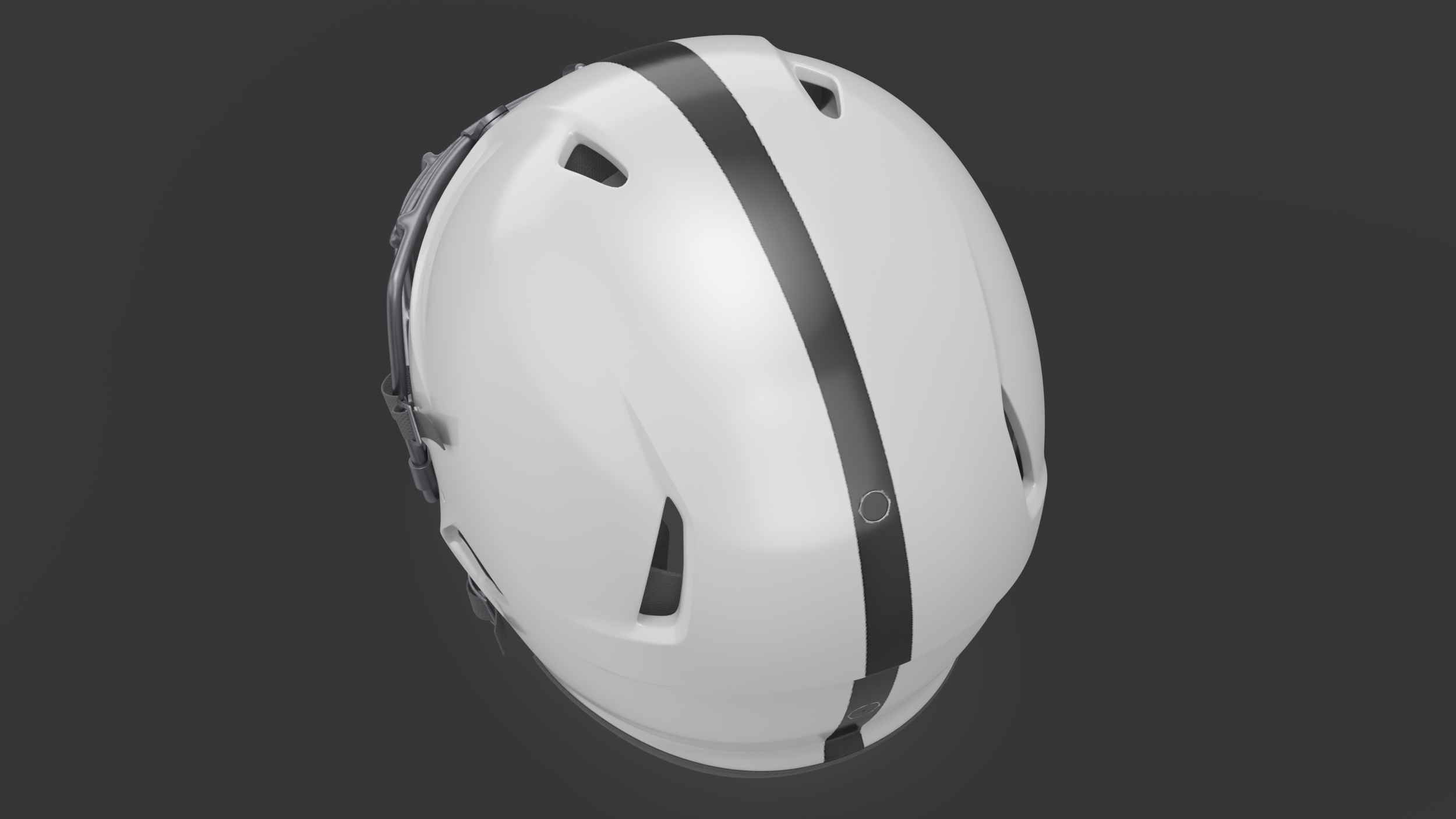 Helmet White American Football Player 3D