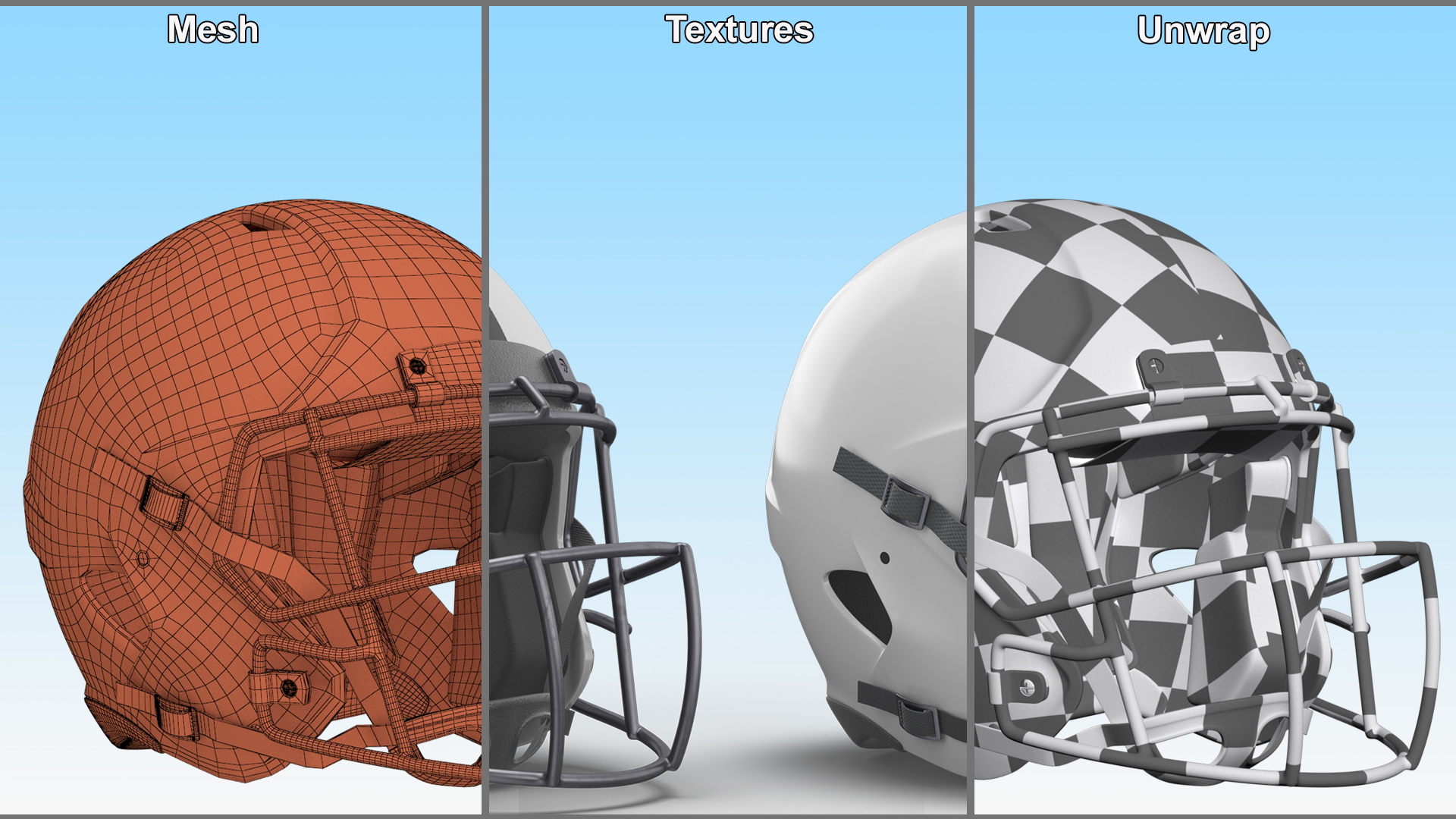 Helmet White American Football Player 3D