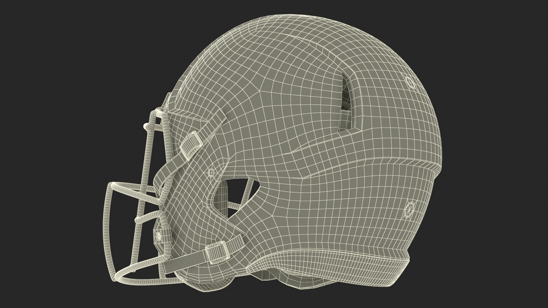 Helmet White American Football Player 3D