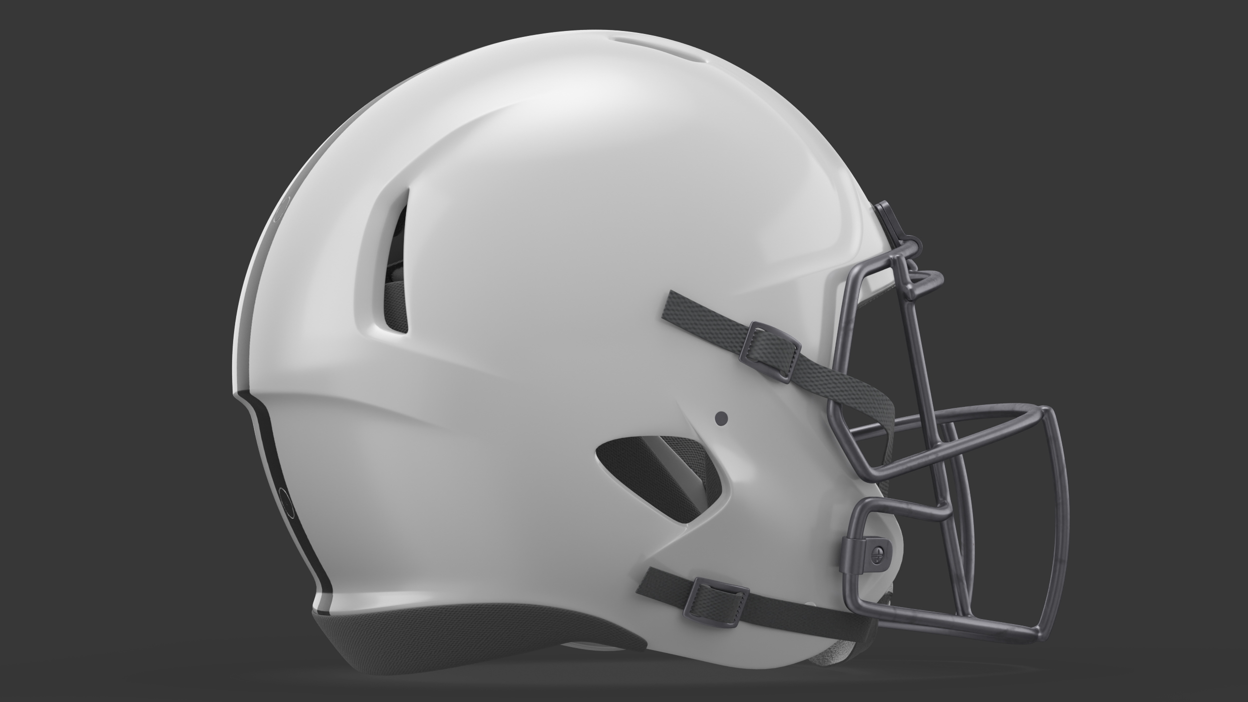 Helmet White American Football Player 3D
