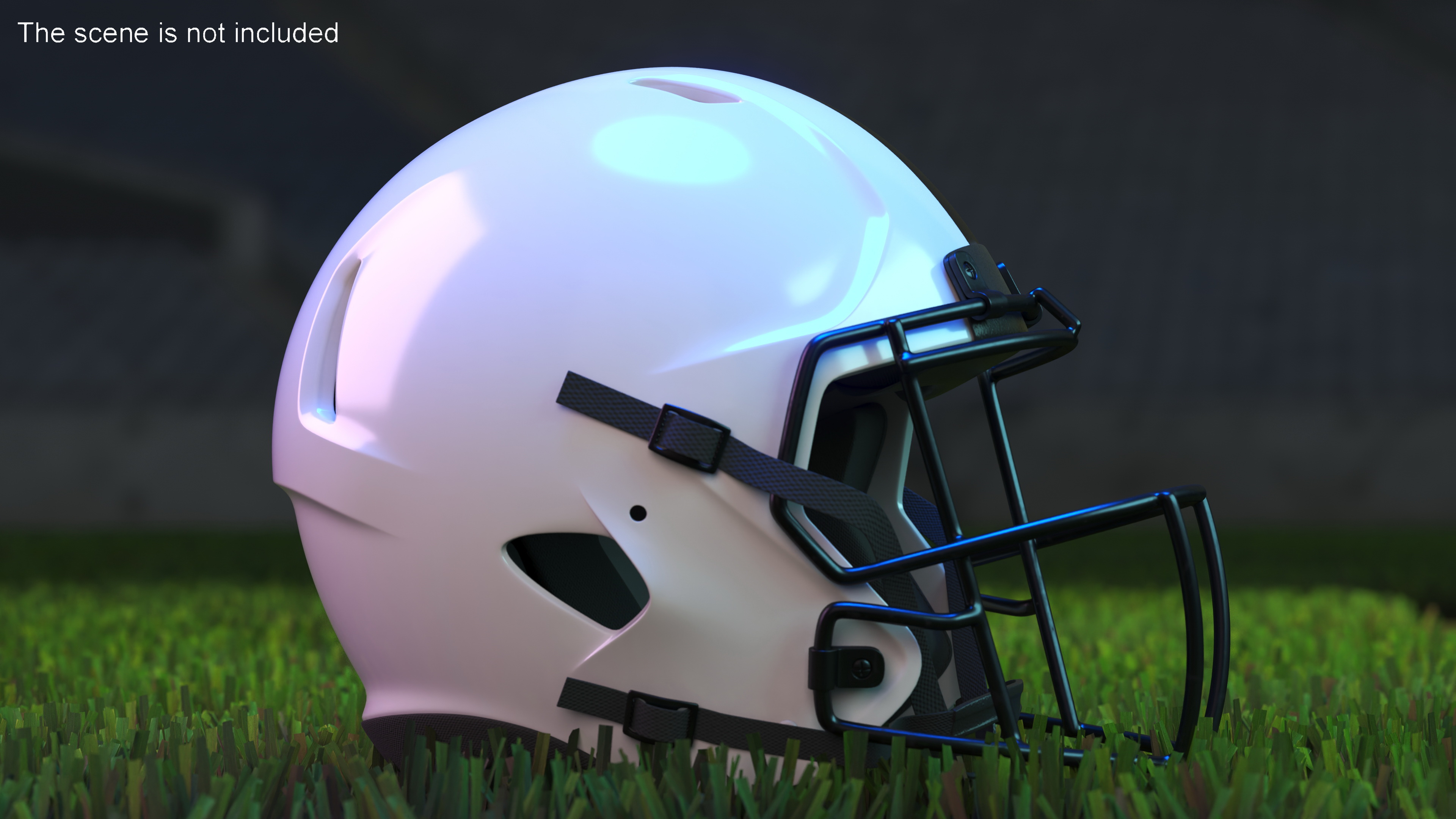 Helmet White American Football Player 3D