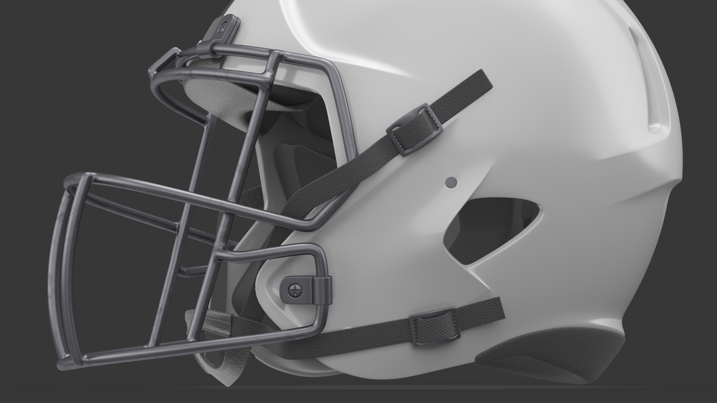 Helmet White American Football Player 3D