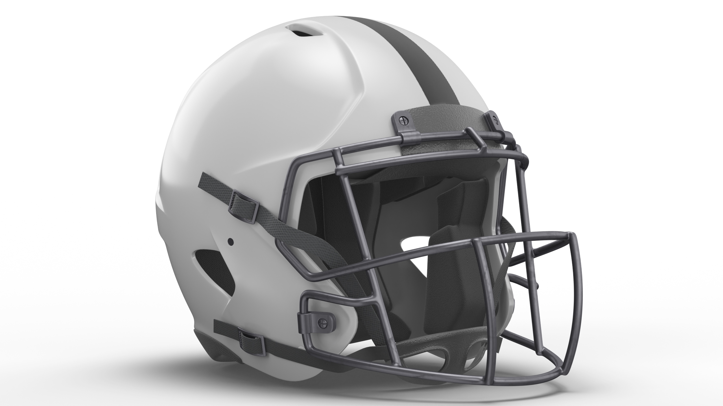 Helmet White American Football Player 3D