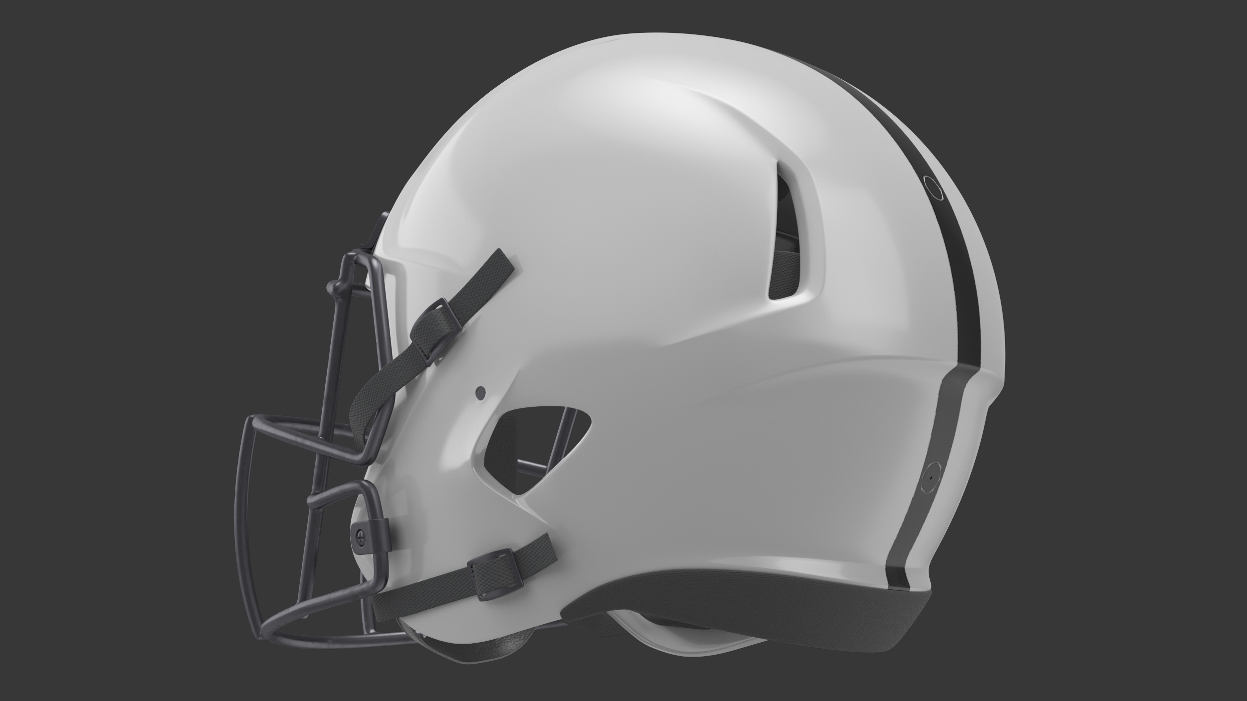 Helmet White American Football Player 3D
