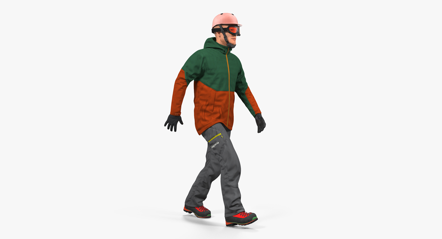 3D model Snowboarder in Winter Sports Gear Rigged