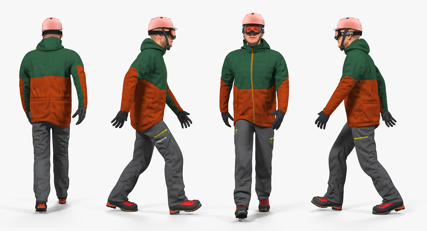 3D model Snowboarder in Winter Sports Gear Rigged