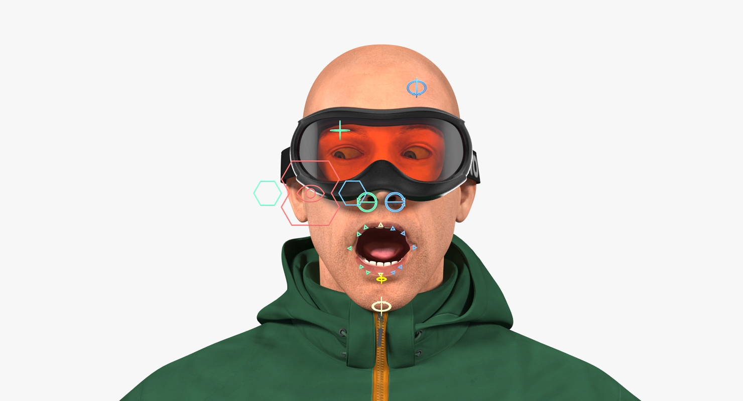 3D model Snowboarder in Winter Sports Gear Rigged