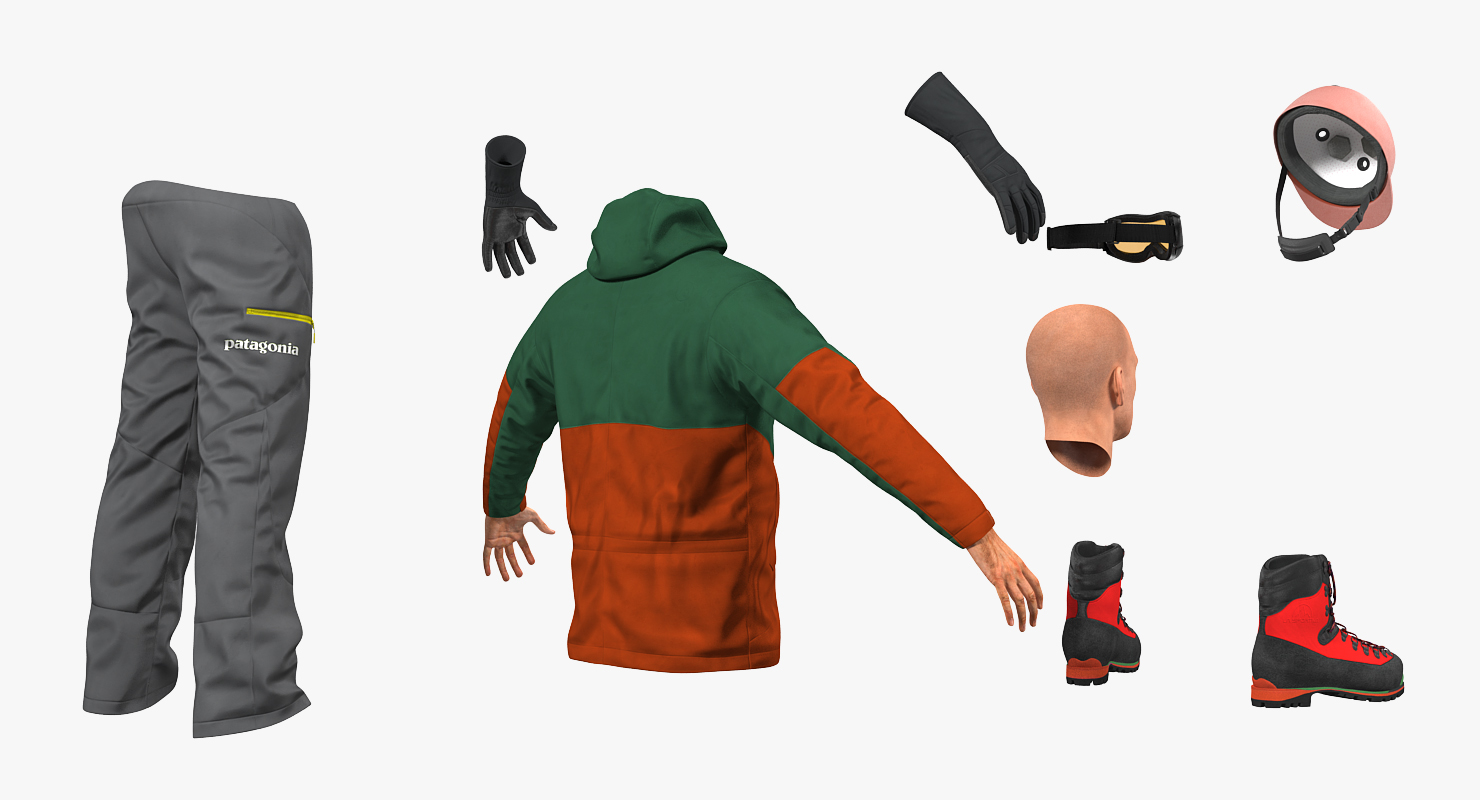 3D model Snowboarder in Winter Sports Gear Rigged