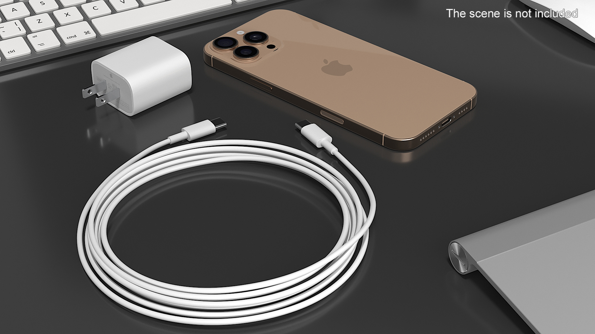 IPhone 16 Pro Max and Fast Charger 3D model
