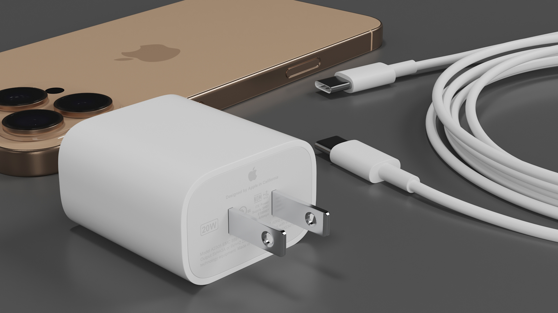IPhone 16 Pro Max and Fast Charger 3D model