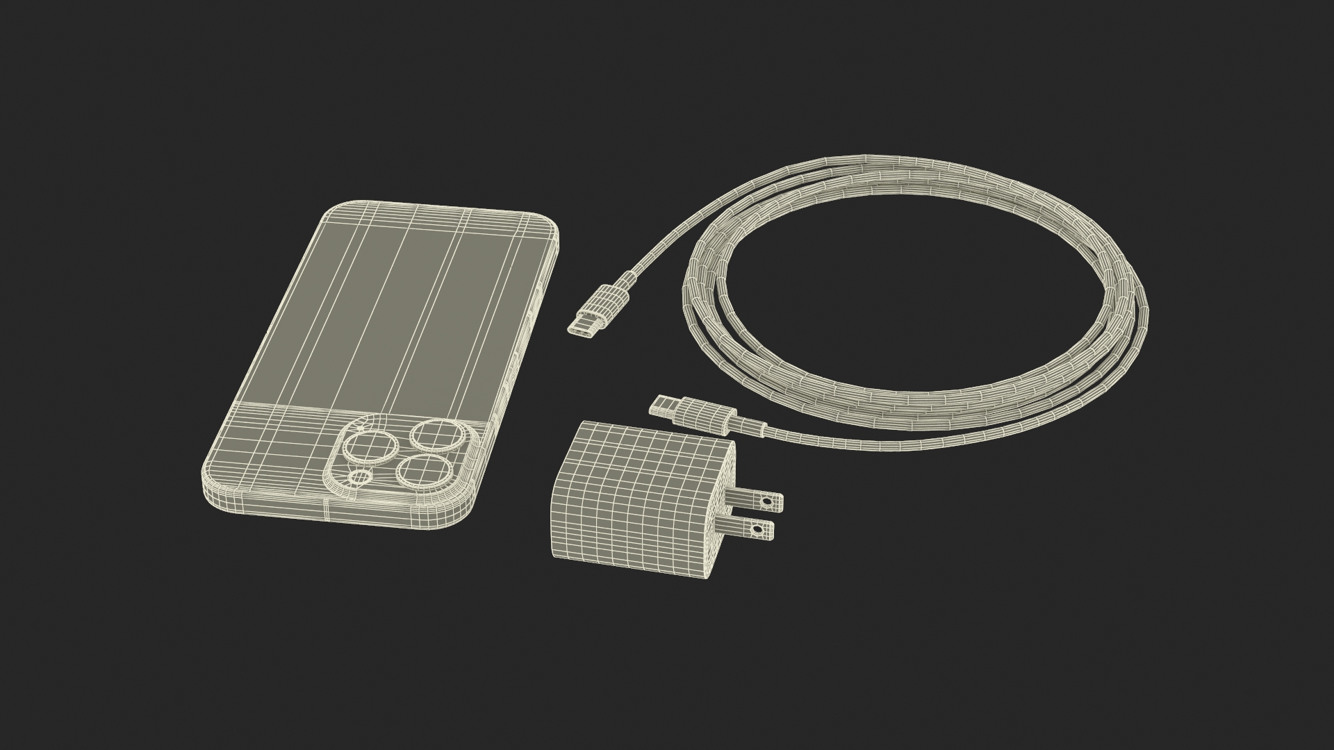 IPhone 16 Pro Max and Fast Charger 3D model