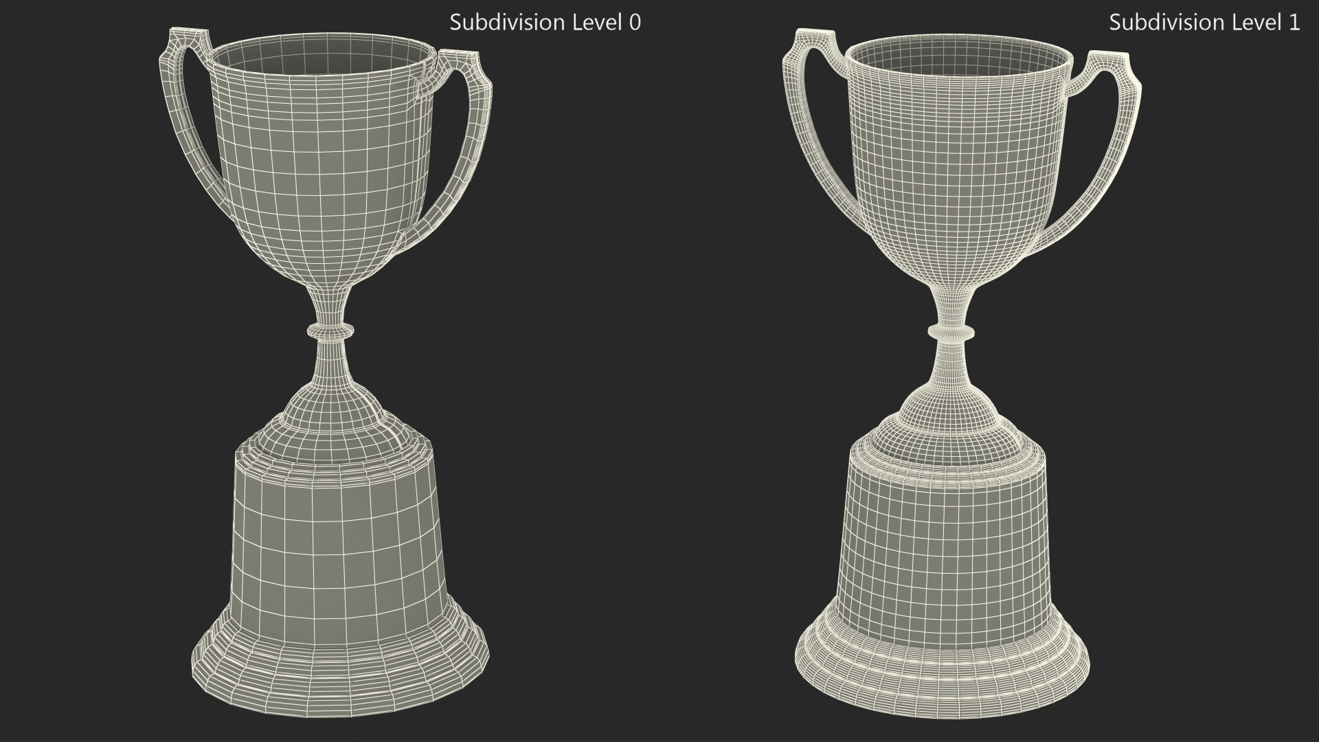 3D Award Cup Golden