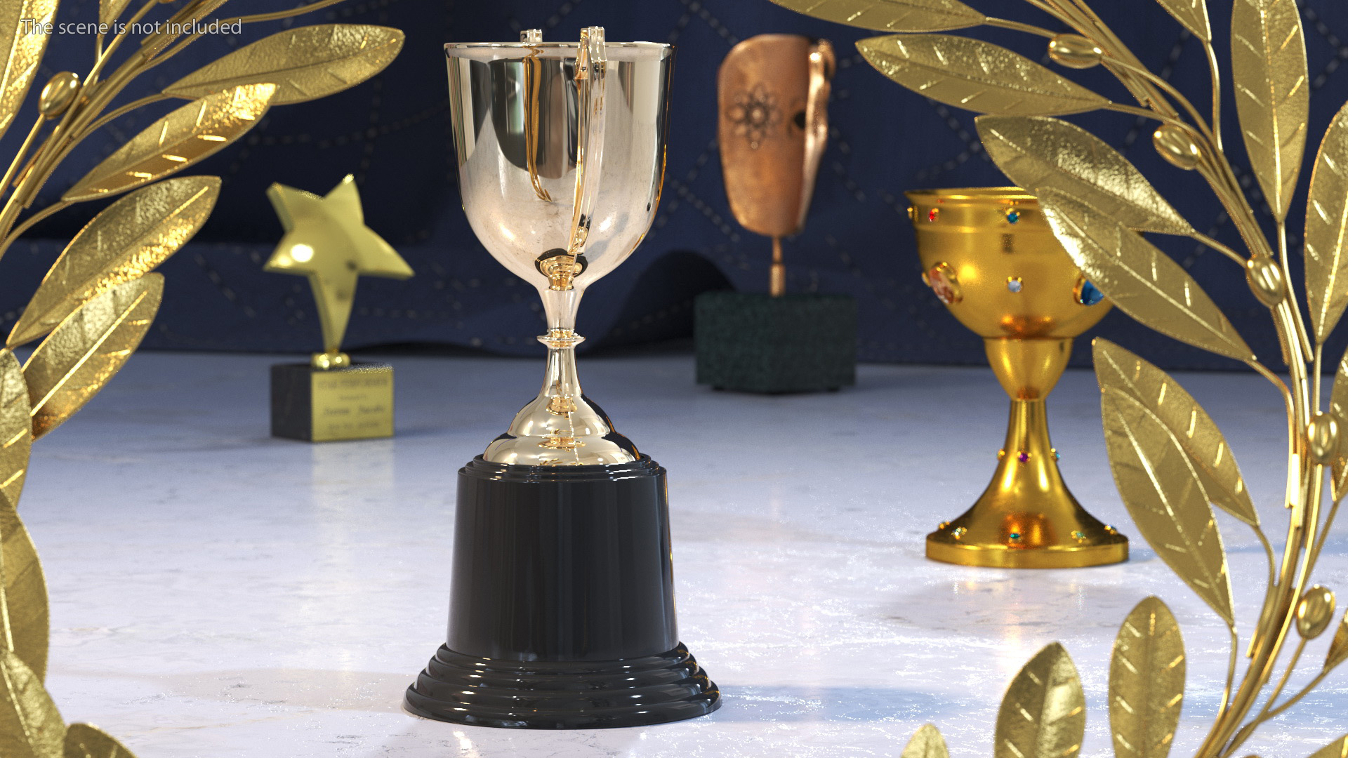 3D Award Cup Golden