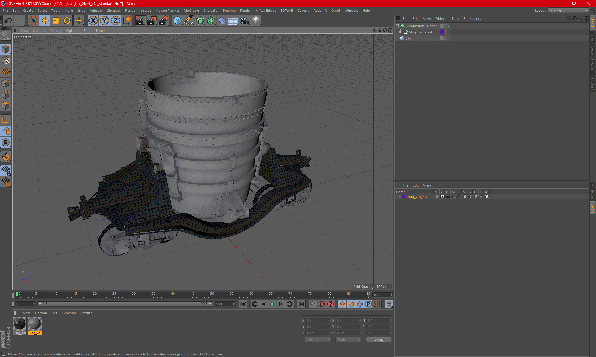 Slag Car Steel 3D model
