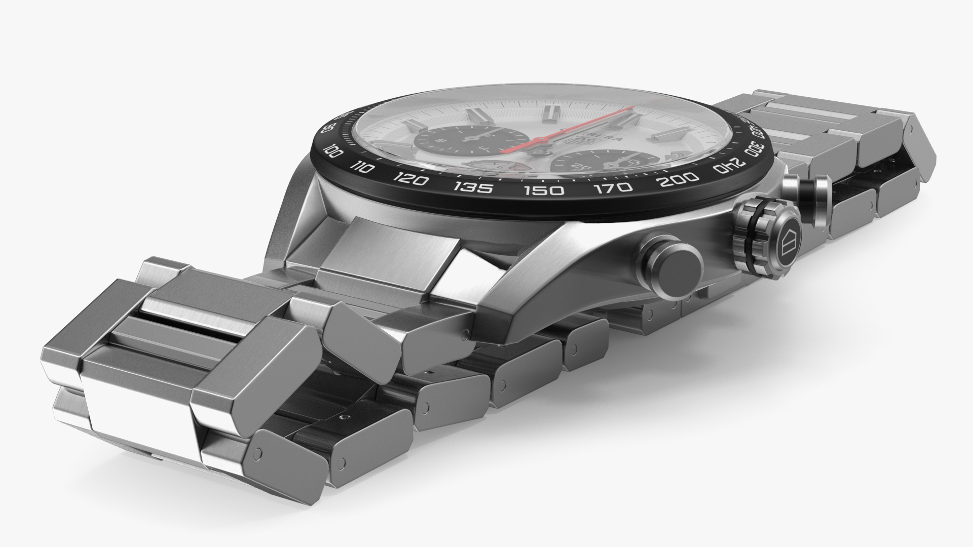 Tag Heuer Carrera Dial White Open Strap 3D model