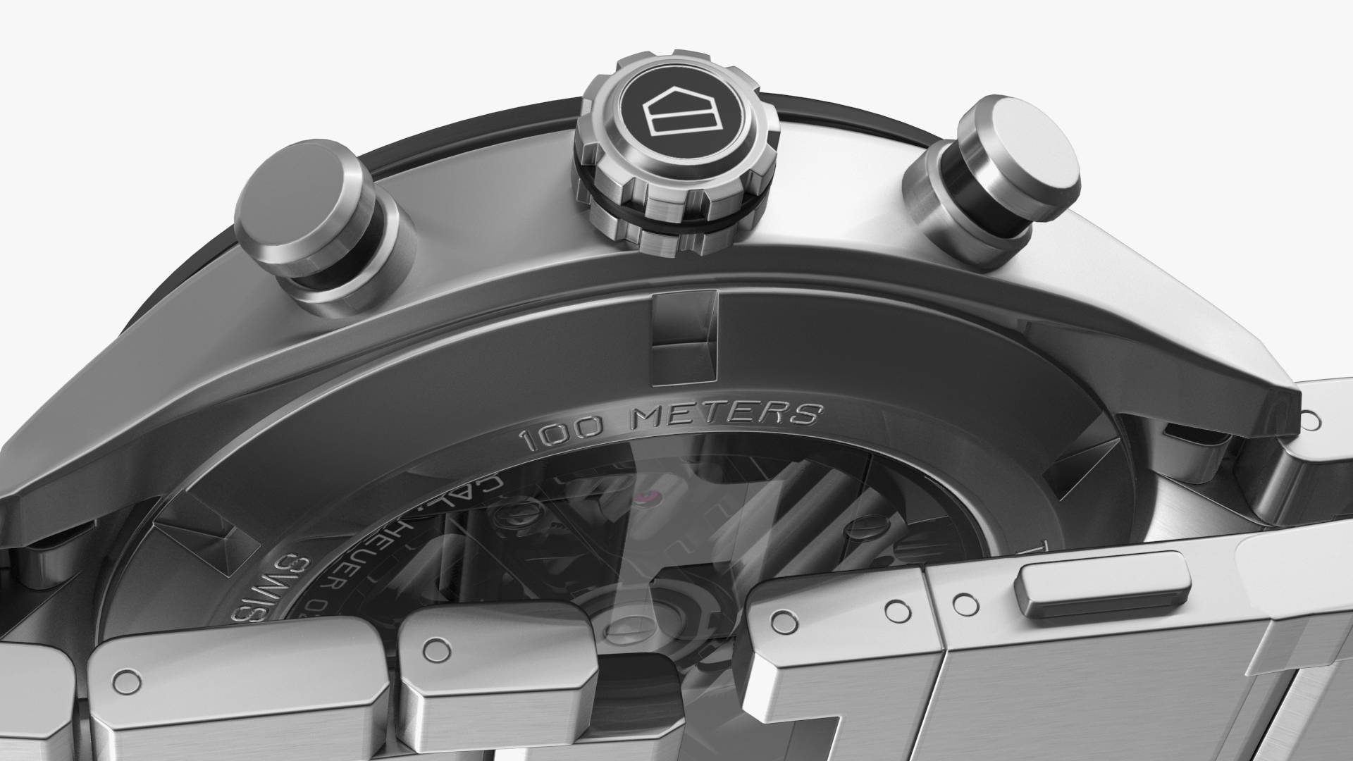 Tag Heuer Carrera Dial White Open Strap 3D model