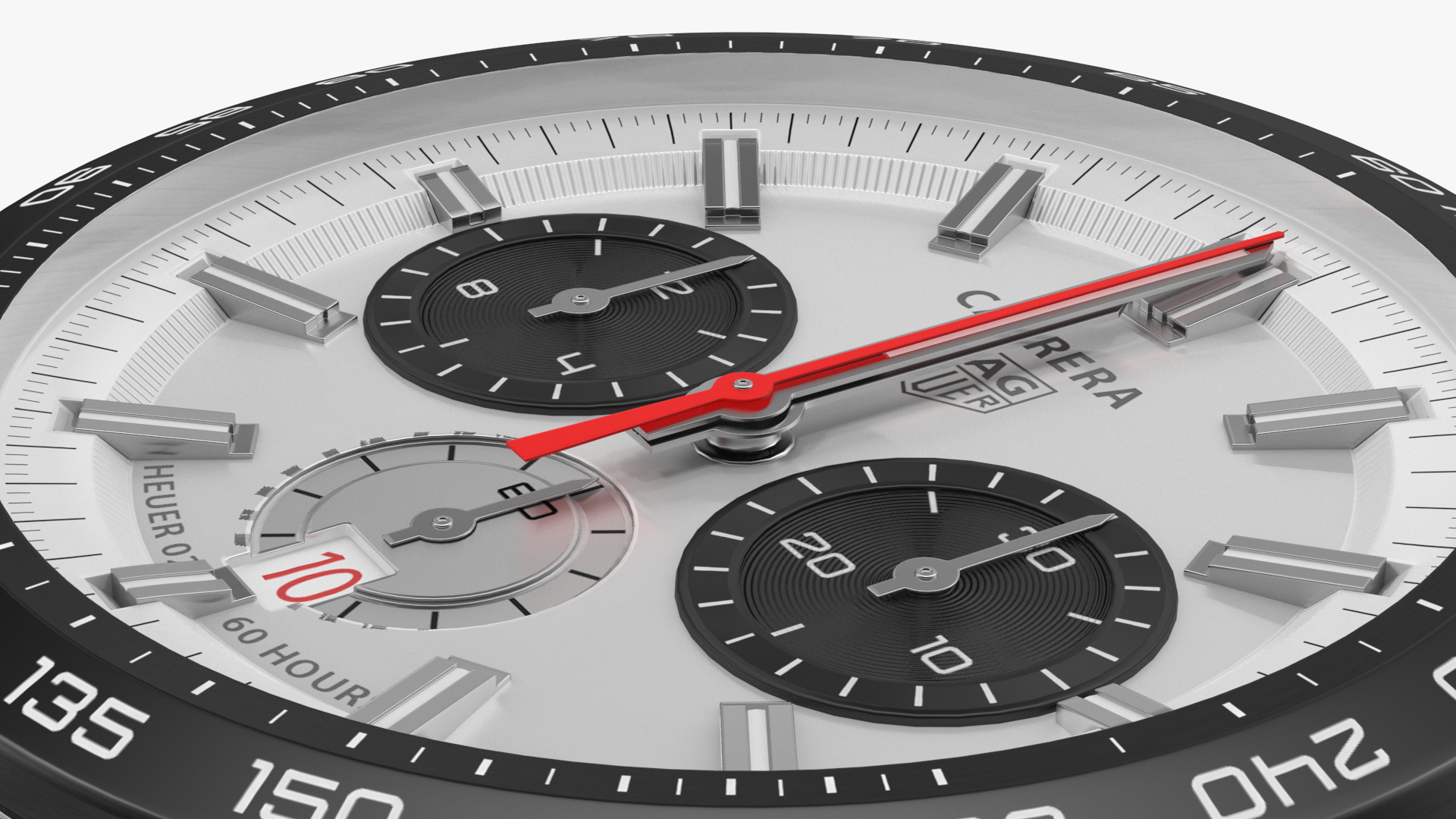 Tag Heuer Carrera Dial White Open Strap 3D model