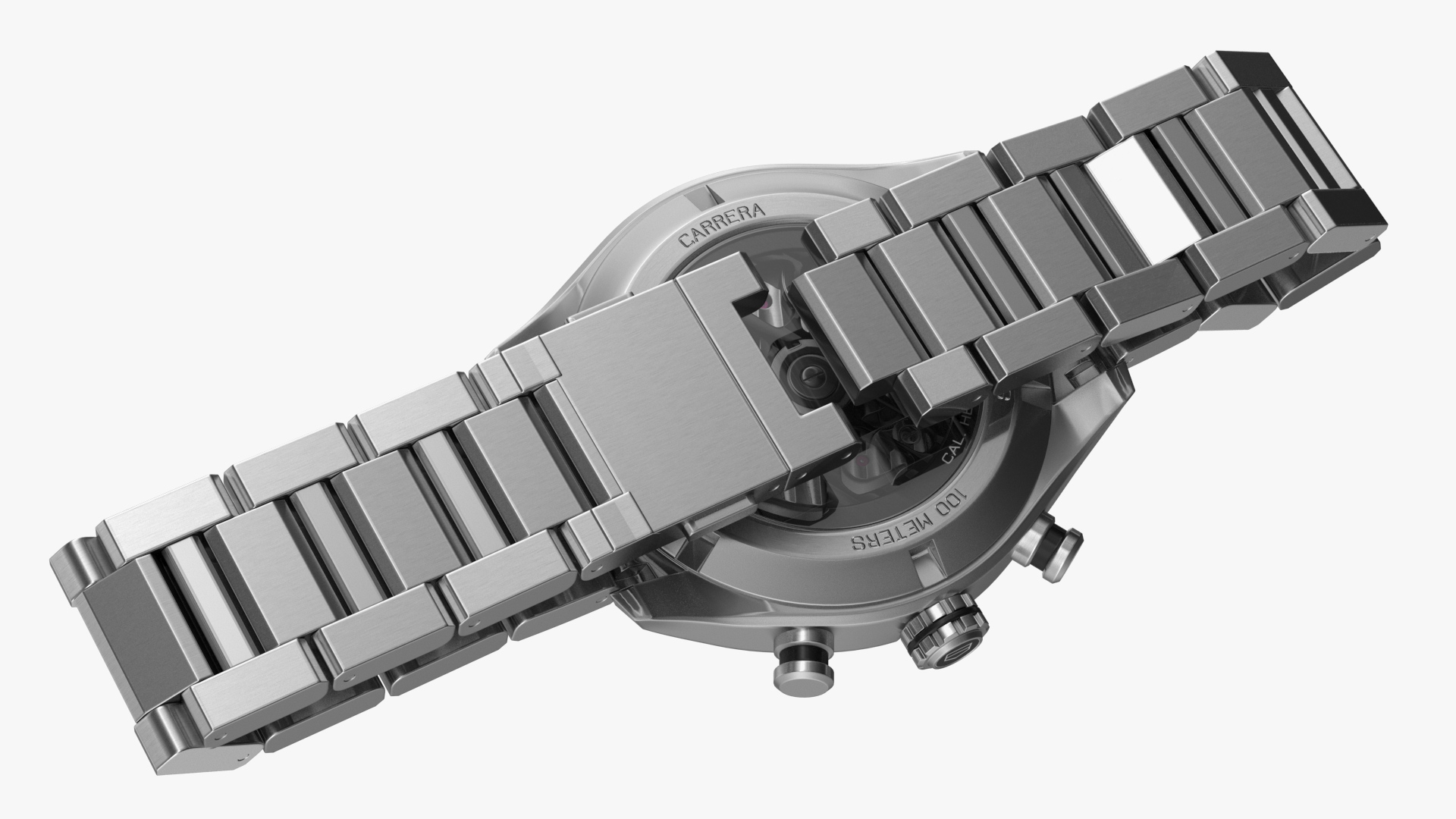 Tag Heuer Carrera Dial White Open Strap 3D model
