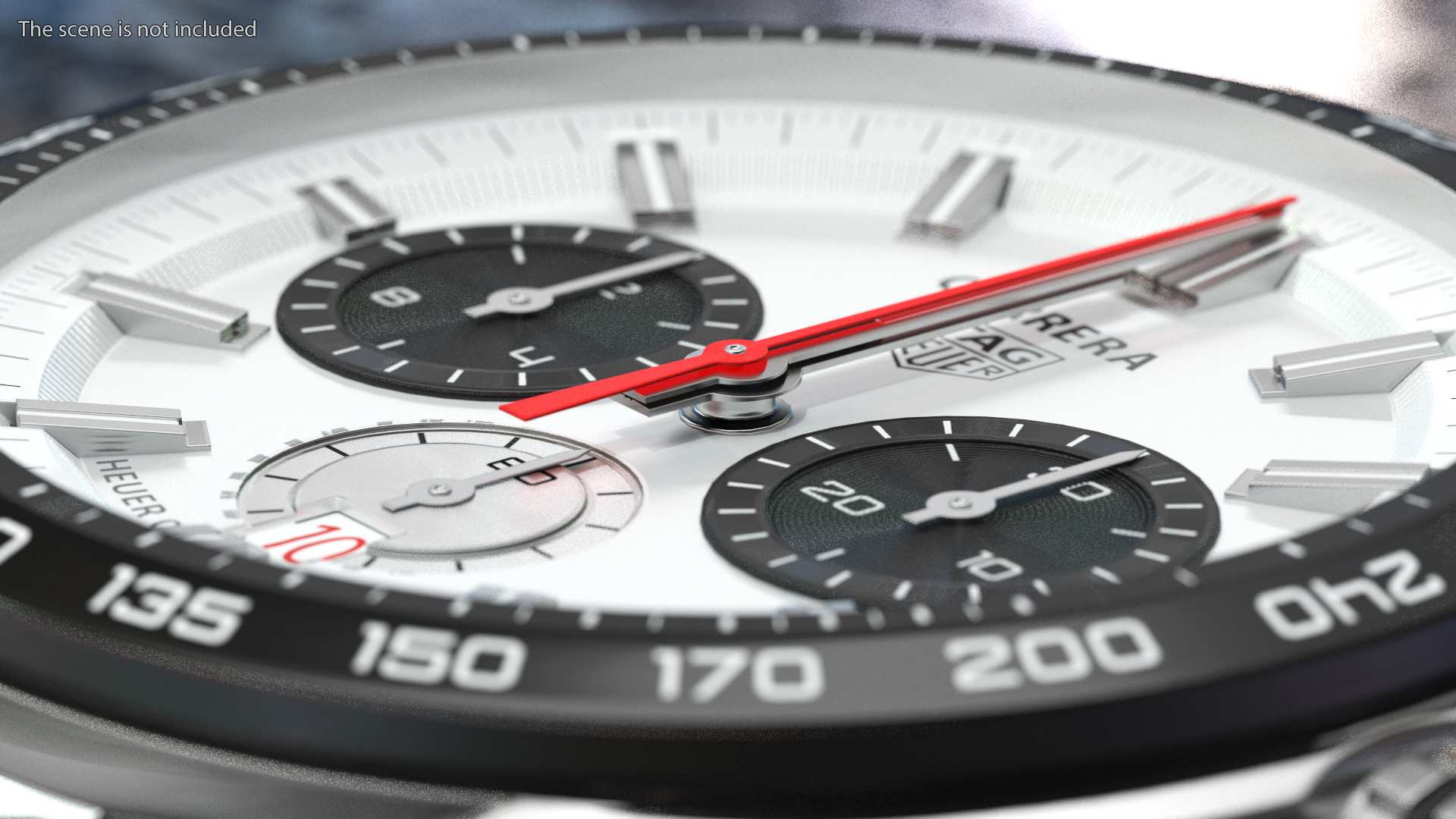 Tag Heuer Carrera Dial White Open Strap 3D model