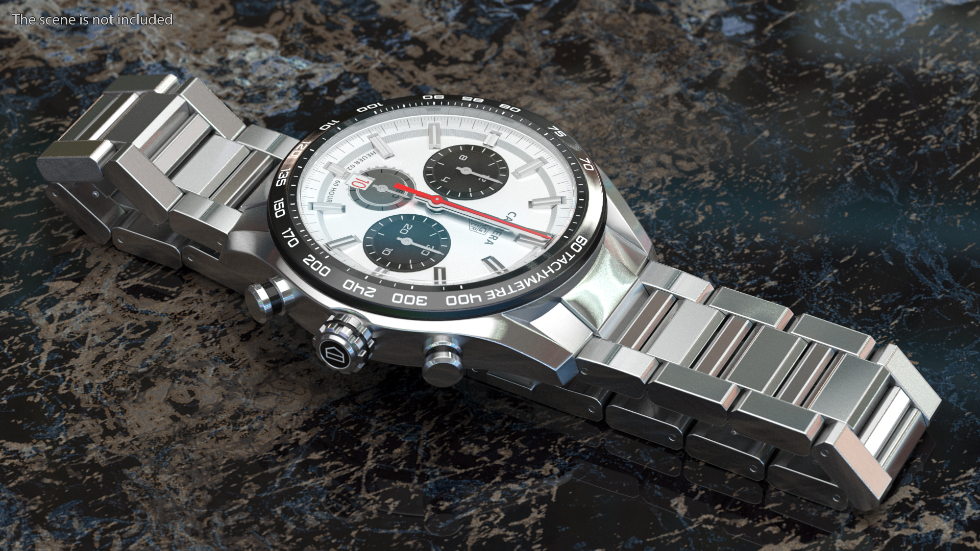 Tag Heuer Carrera Dial White Open Strap 3D model