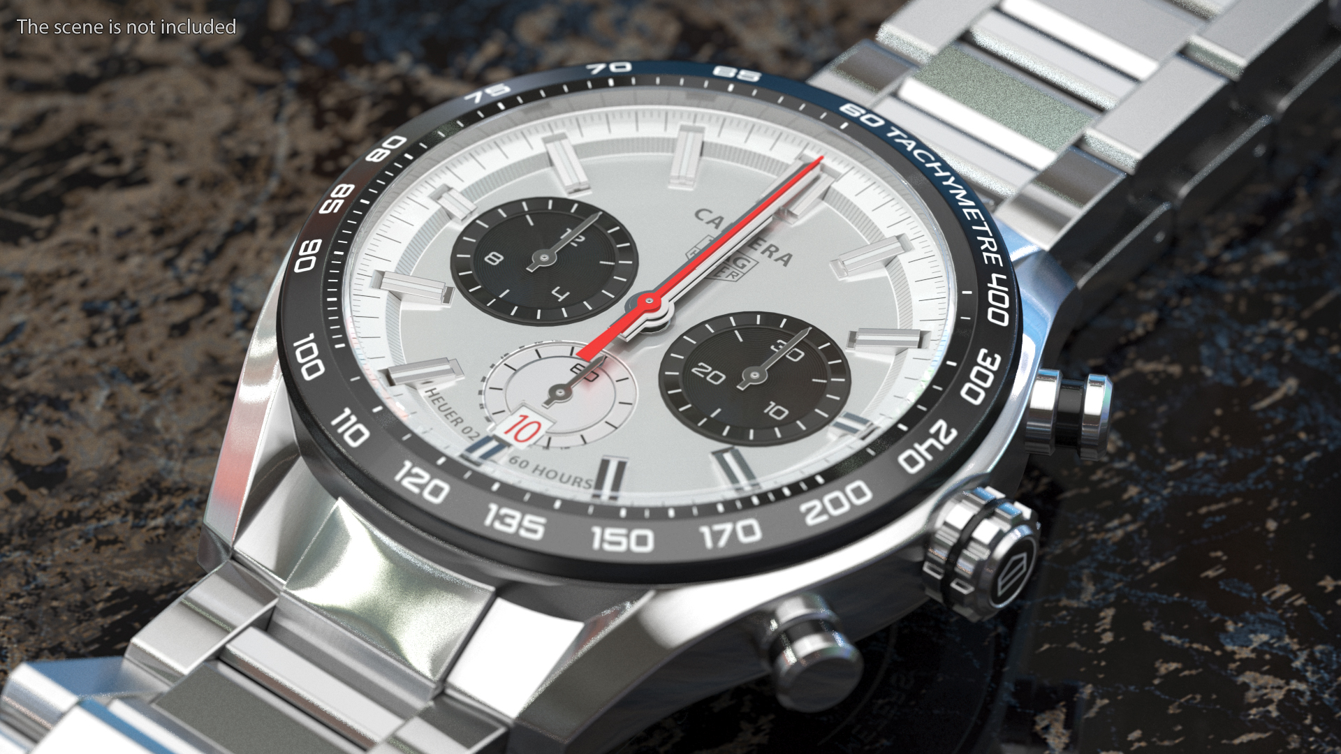 Tag Heuer Carrera Dial White Open Strap 3D model