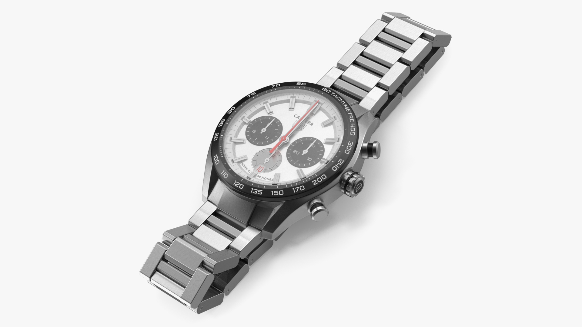 Tag Heuer Carrera Dial White Open Strap 3D model