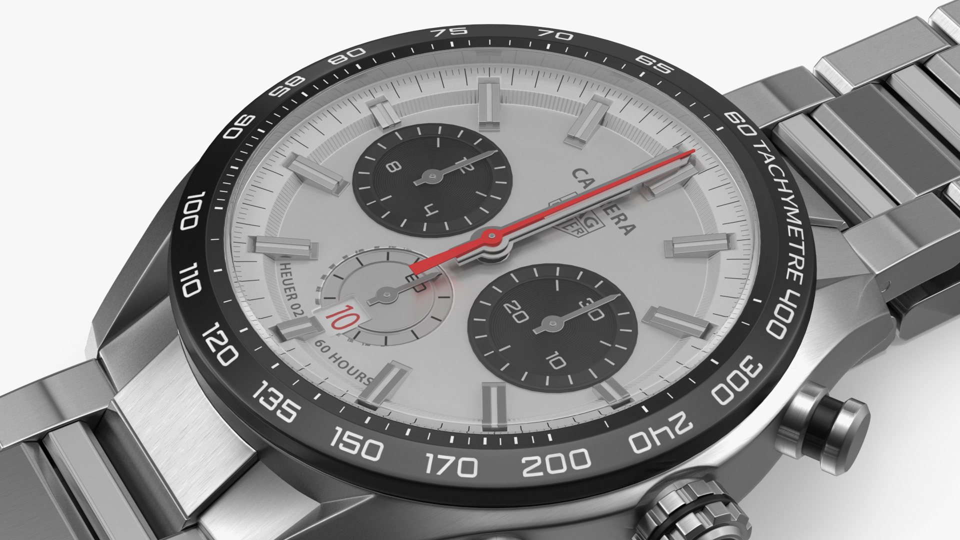 Tag Heuer Carrera Dial White Open Strap 3D model