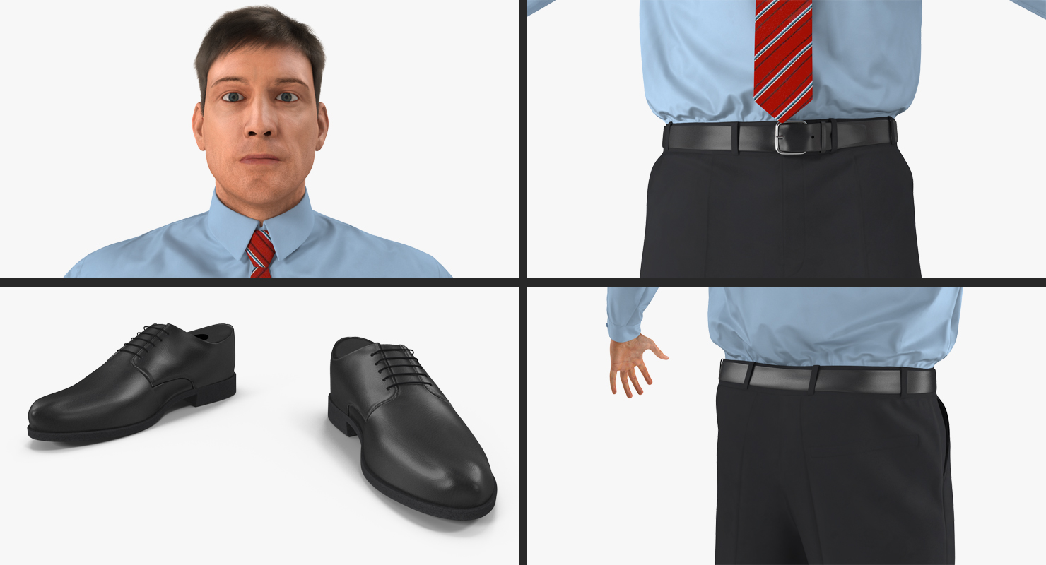 3D model Office Worker Rigged