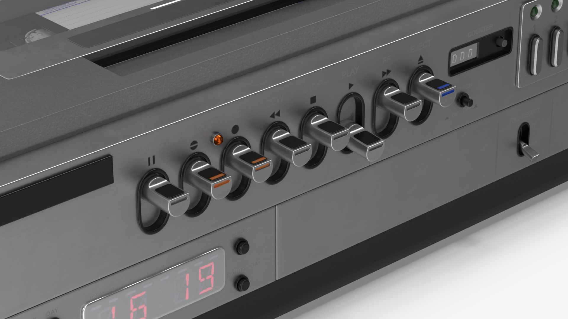 3D Retro VHS Player Lights On