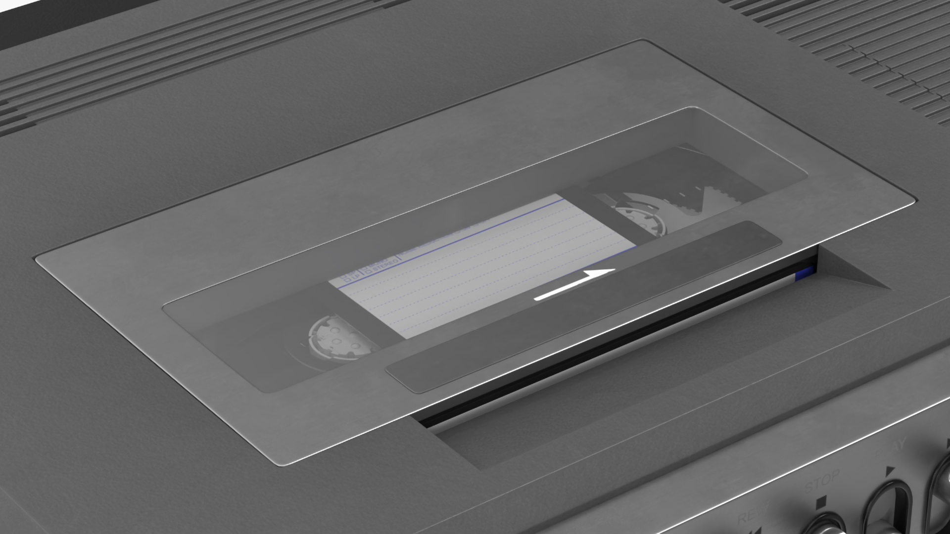 3D Retro VHS Player Lights On