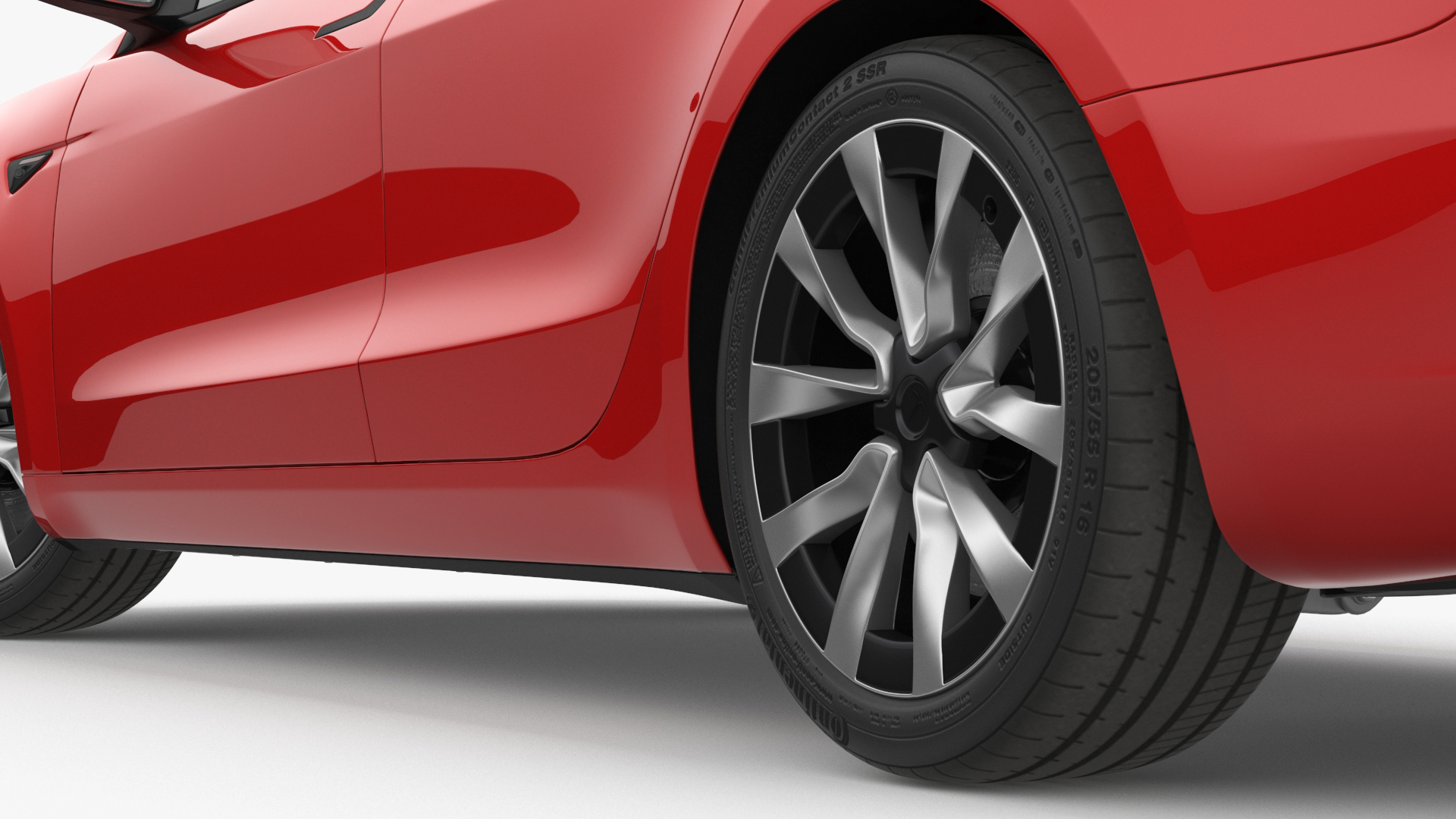 Tesla Model 3 2024 Red Rigged 3D model