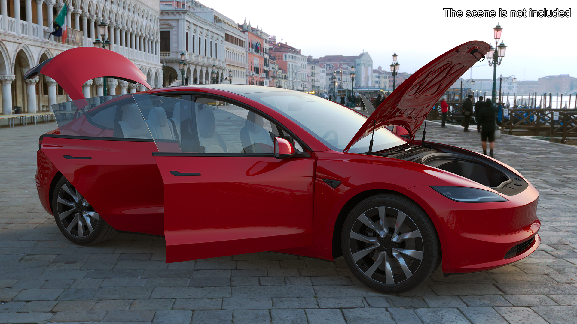 Tesla Model 3 2024 Red Rigged 3D model