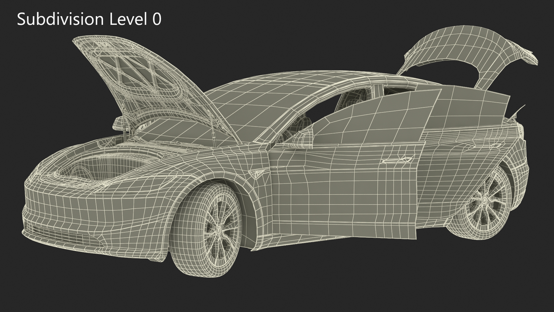 Tesla Model 3 2024 Red Rigged 3D model