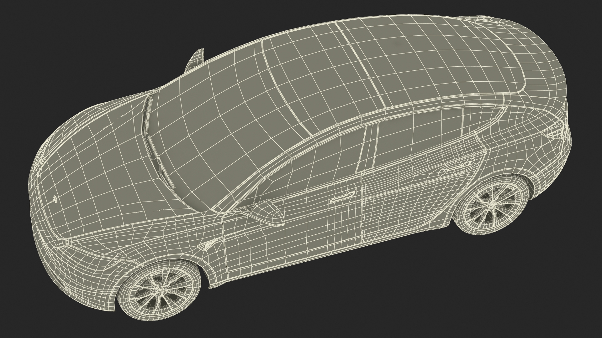 Tesla Model 3 2024 Red Rigged 3D model