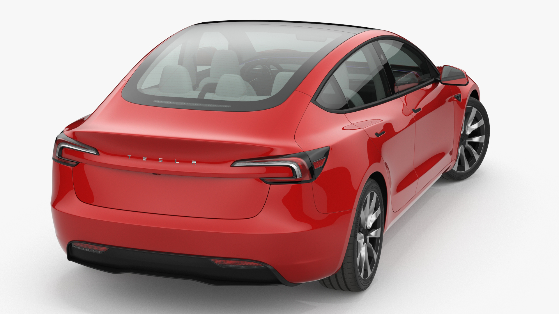 Tesla Model 3 2024 Red Rigged 3D model